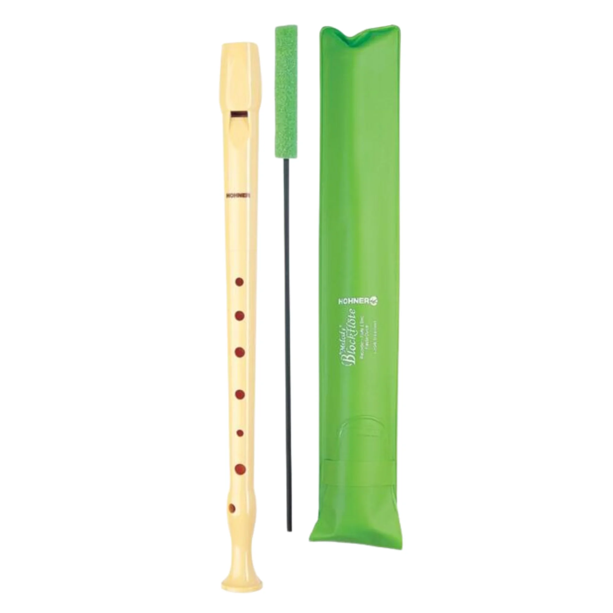 Flauta Dulce HOHNER Melody 9508 - Soprano Do, Irrompible, Limpieza Fácil, Funda Verde Incluida