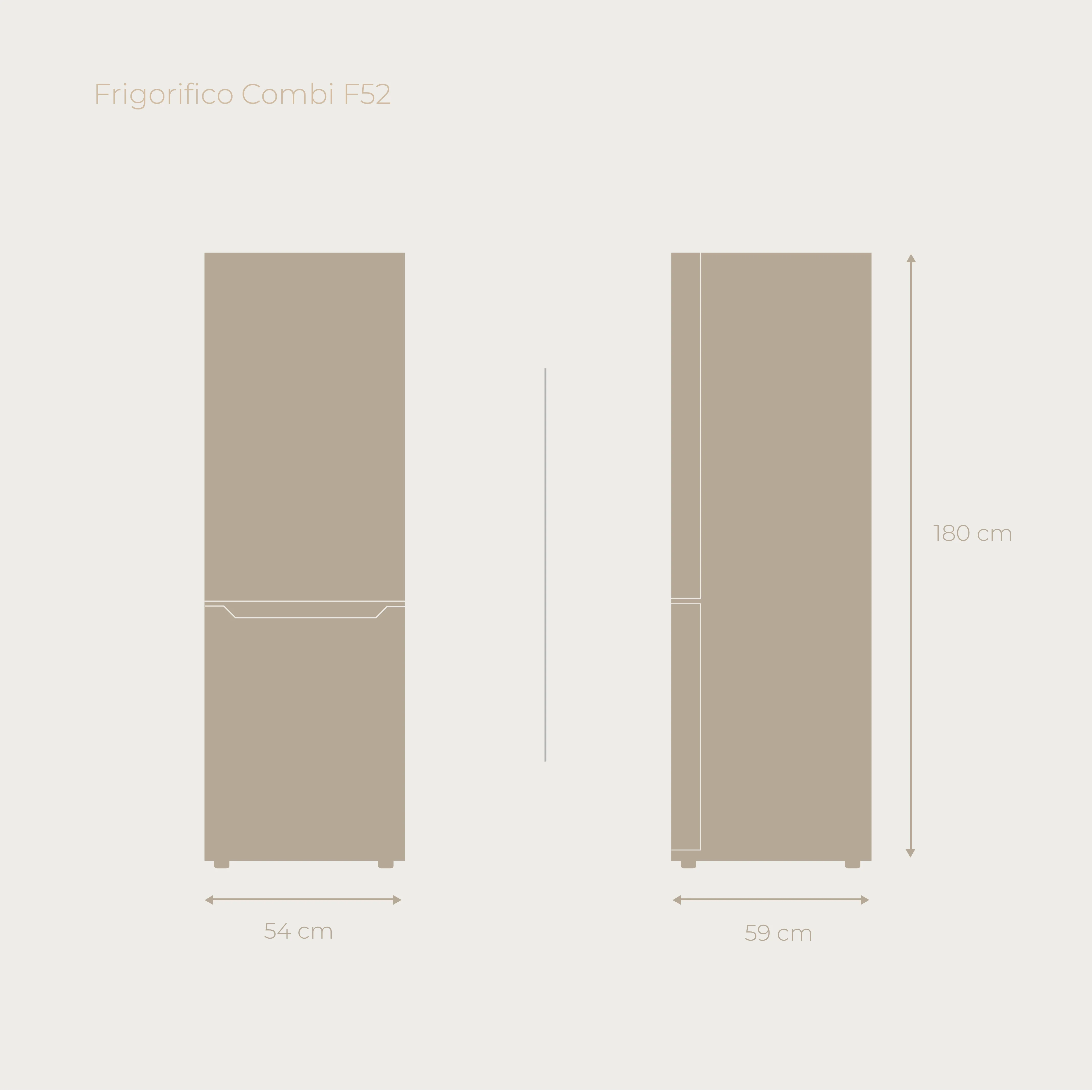 EVVO F52 – High Performance No Frost Combi Refrigerator, 250-300L Capacity, Stainless Steel, Features Inverter Motor for Quiet Operation, Multi Air Flow Cooling, LED Interior Light, ECO Technology, Fast Cooling Function, Energy Efficiency Class E.