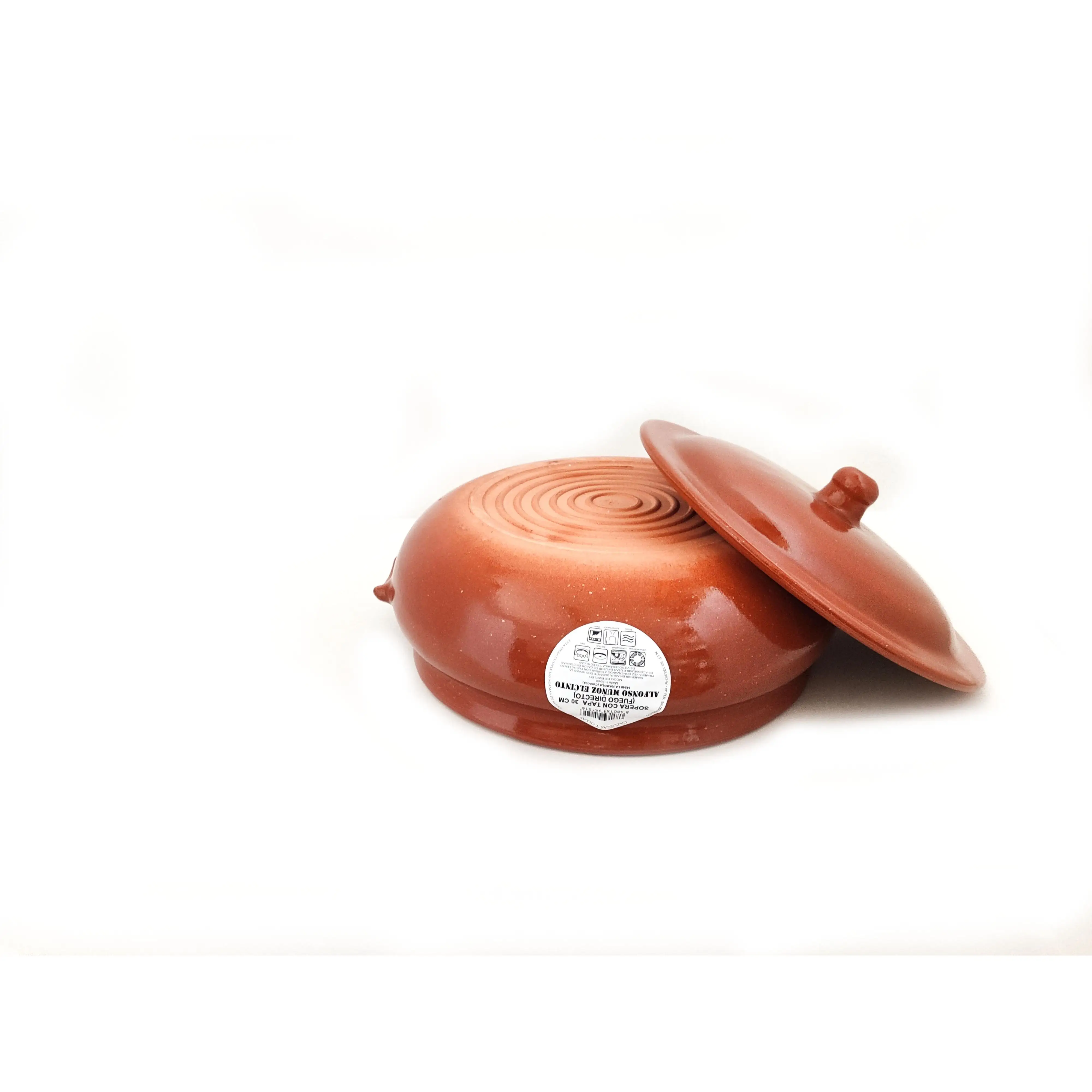 Sopera de barro con tapa de 30CM Cazuelas y ollas Muñoz