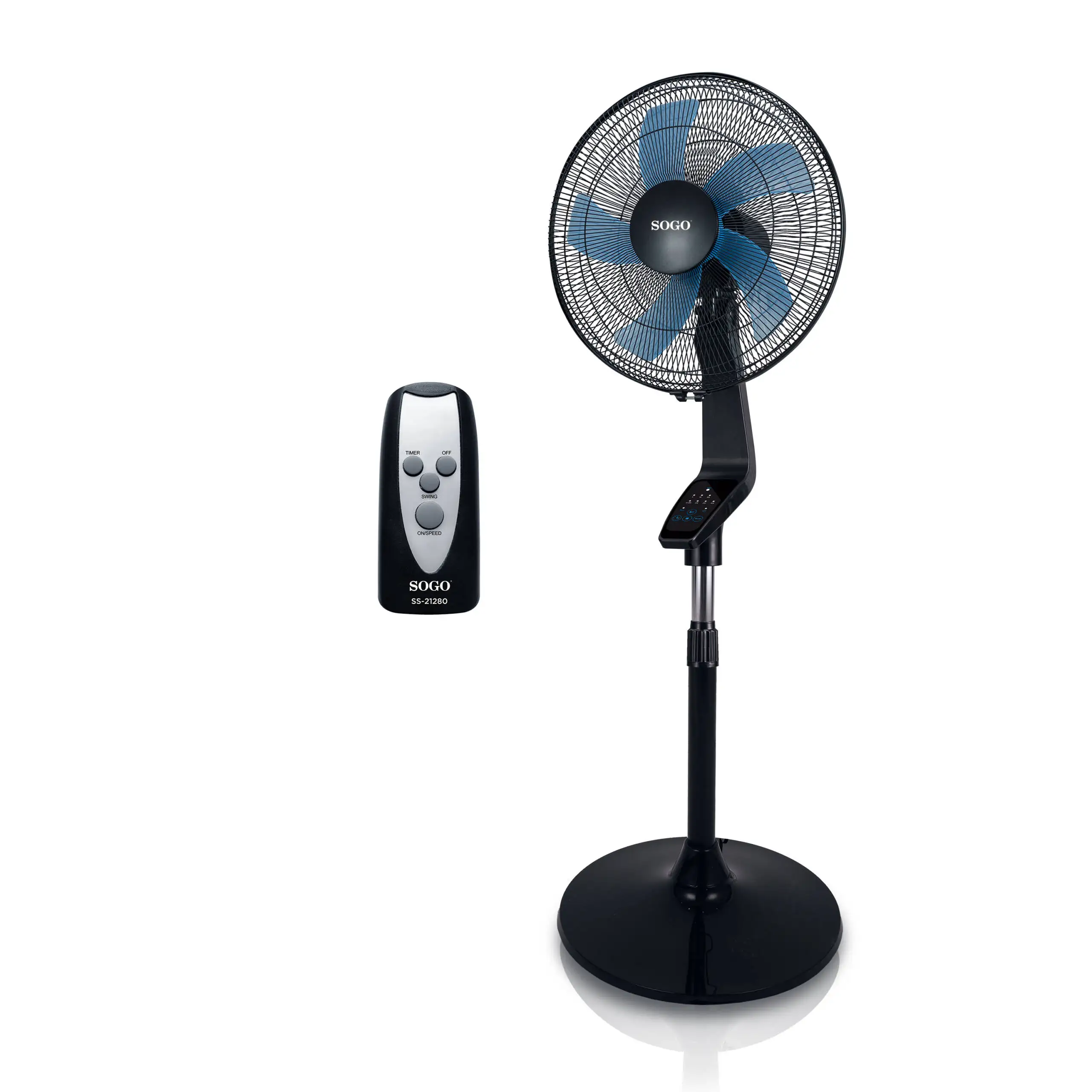 Ventilador de pie Sogo 16" 5 ASPAS CON CONTROL TACTIL MANDO -50