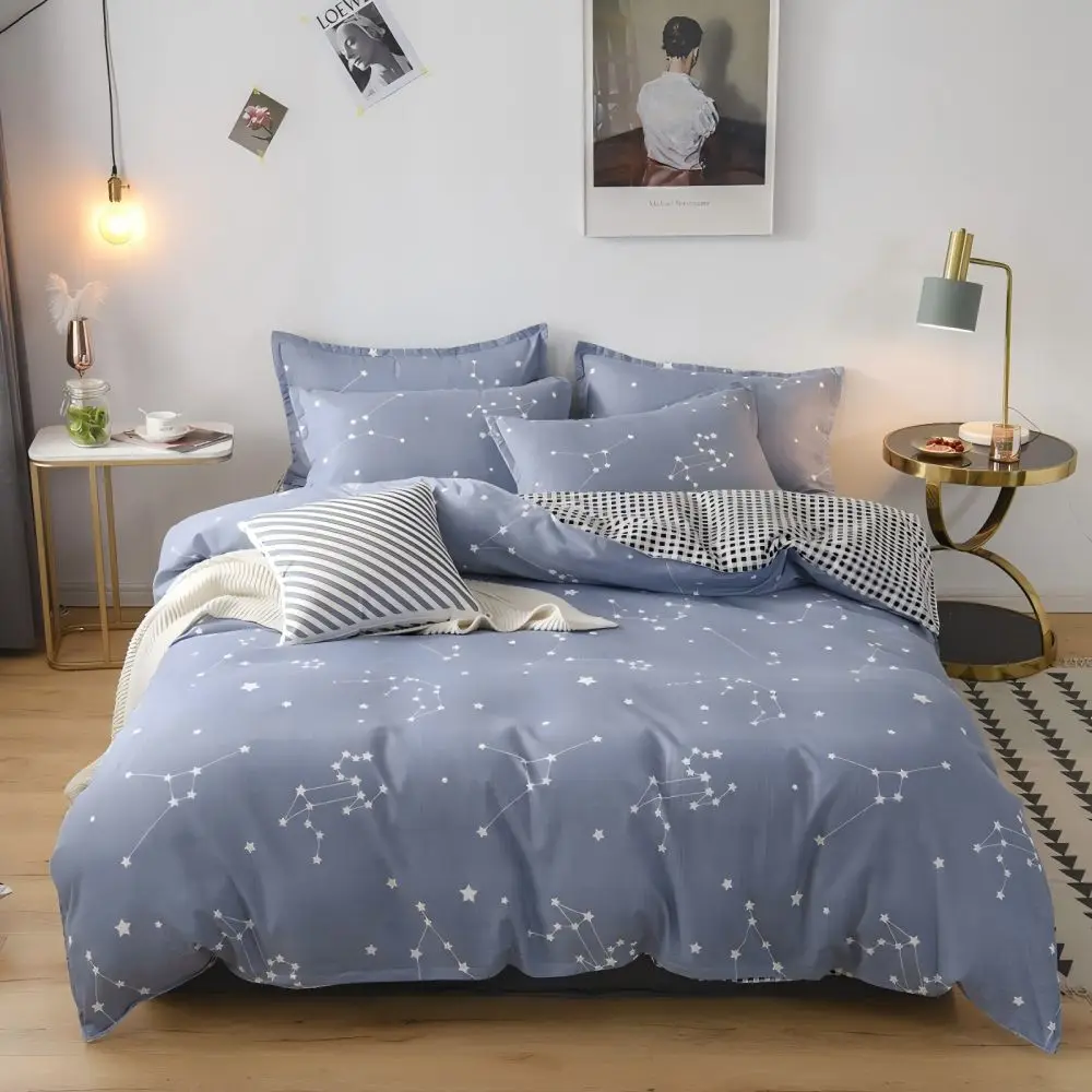 Juego de Funda Nórdica 4 Piezas de Algodón Alta Calidad Juego de Ropa de Cama- Dibujo Elegante - Varios Tamaños Disponibles