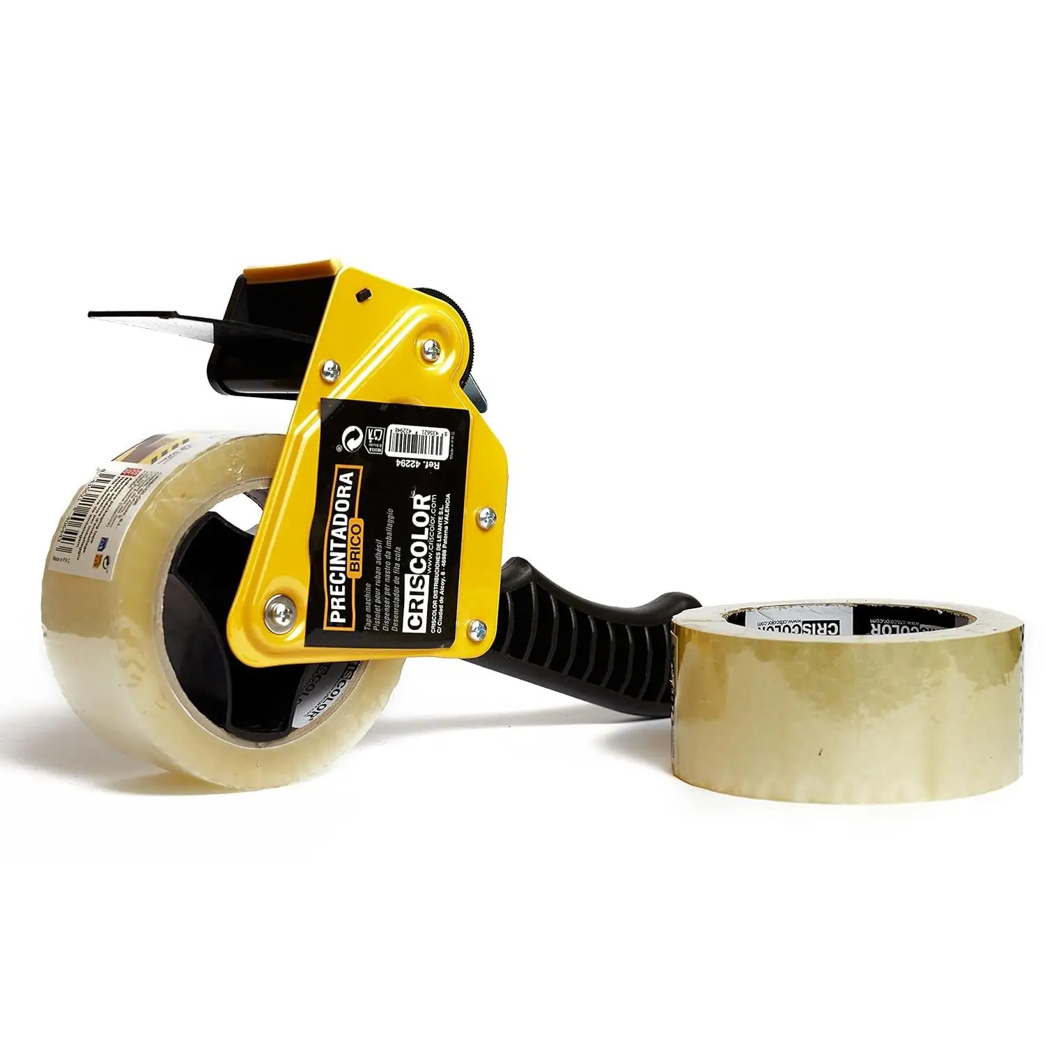 C.A | Kit Dispensador de Cinta de Embalaje 📦 | 2 Rollos de Precinto Transparente 48 mm x 100 m | Alta Resistencia