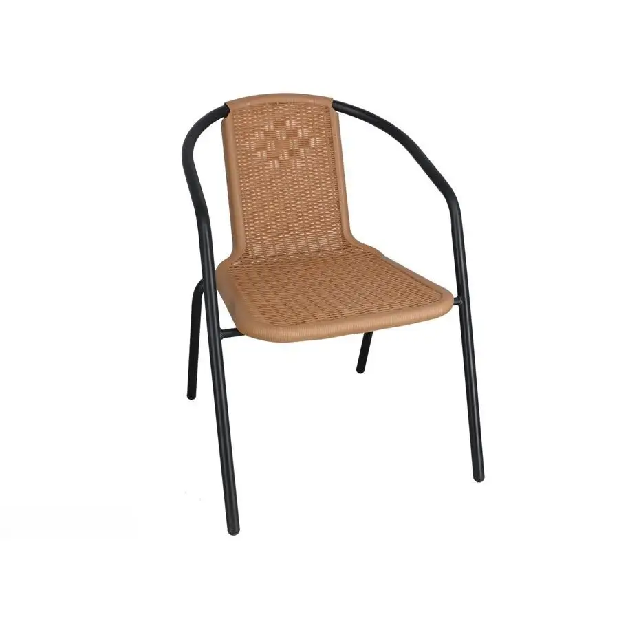 Gerimport Silla Terraza modelo Luxe ratán color marrón claro 56 x 61 x 72 cm