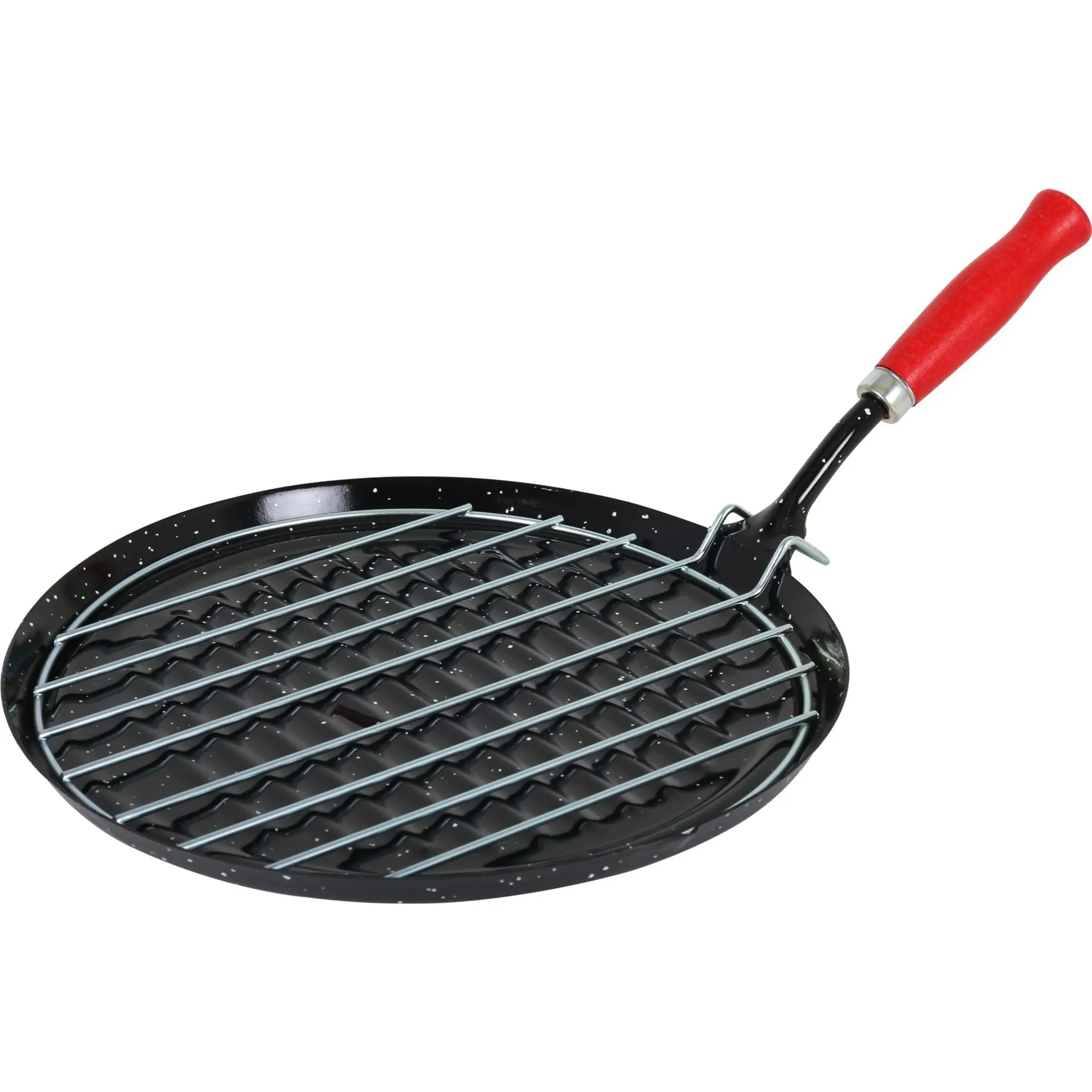 LA ESTRELLA - SARTÉN JASPEADA ASADOR CON PARRILLA 26cm  ACERO VITRIFICADO - Sartén Jaspeada de Alta Calidad y Durabilidad - Sartén Jaspeada Antiadherente para Cocina Eficiente - Sartén Jaspeada con Mango Ergonómico - Sartén Jaspeada Versátil