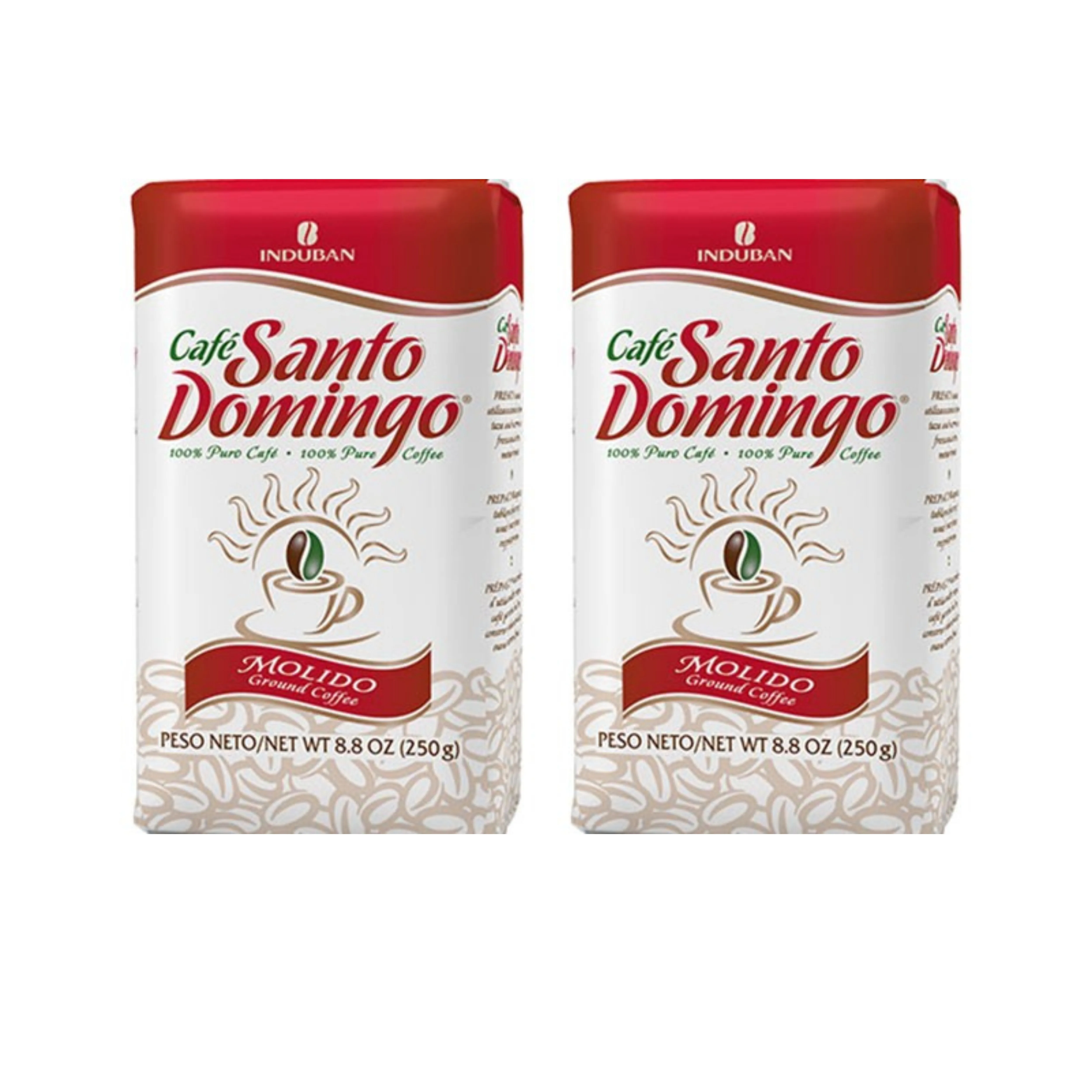 2 pack of INDUBAN GROUND COFFEE SANTO DOMINGO 226G. PERU