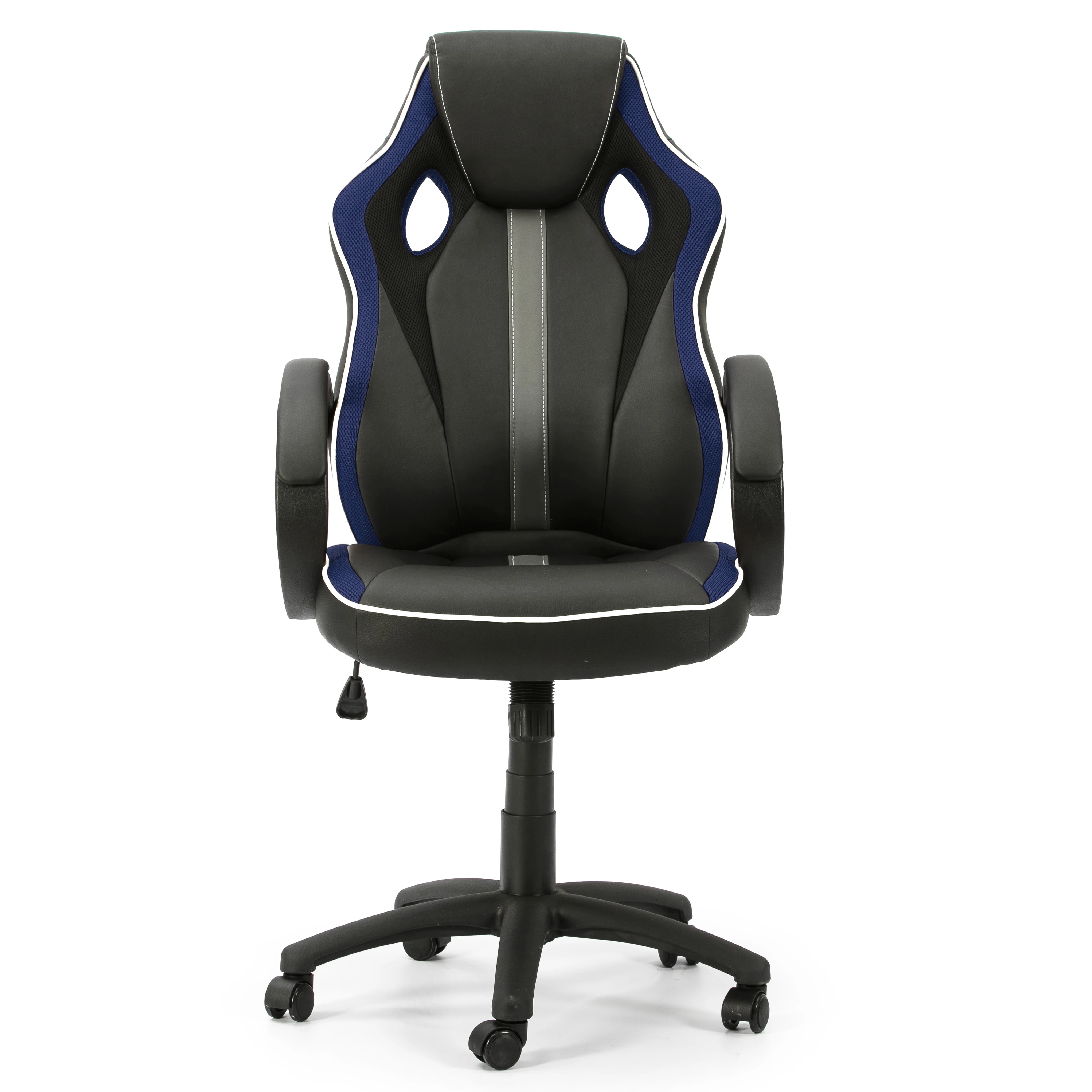 Sillón de Oficina VS Venta-Stock Hamilton Ajustable en Altura y Peso con Tapizado en Piel Sintética y Tela de Rejilla en Negro, Rojo o Azul