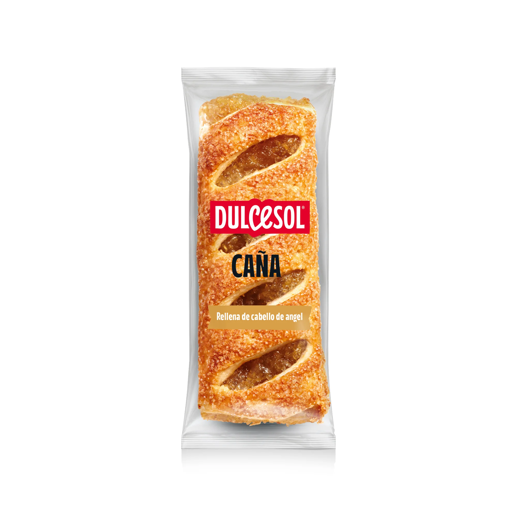 Dulcesol Cañas de hojaldre Rellenas de Cabello de Ángel - 2 kg a granel envueltas individualmente