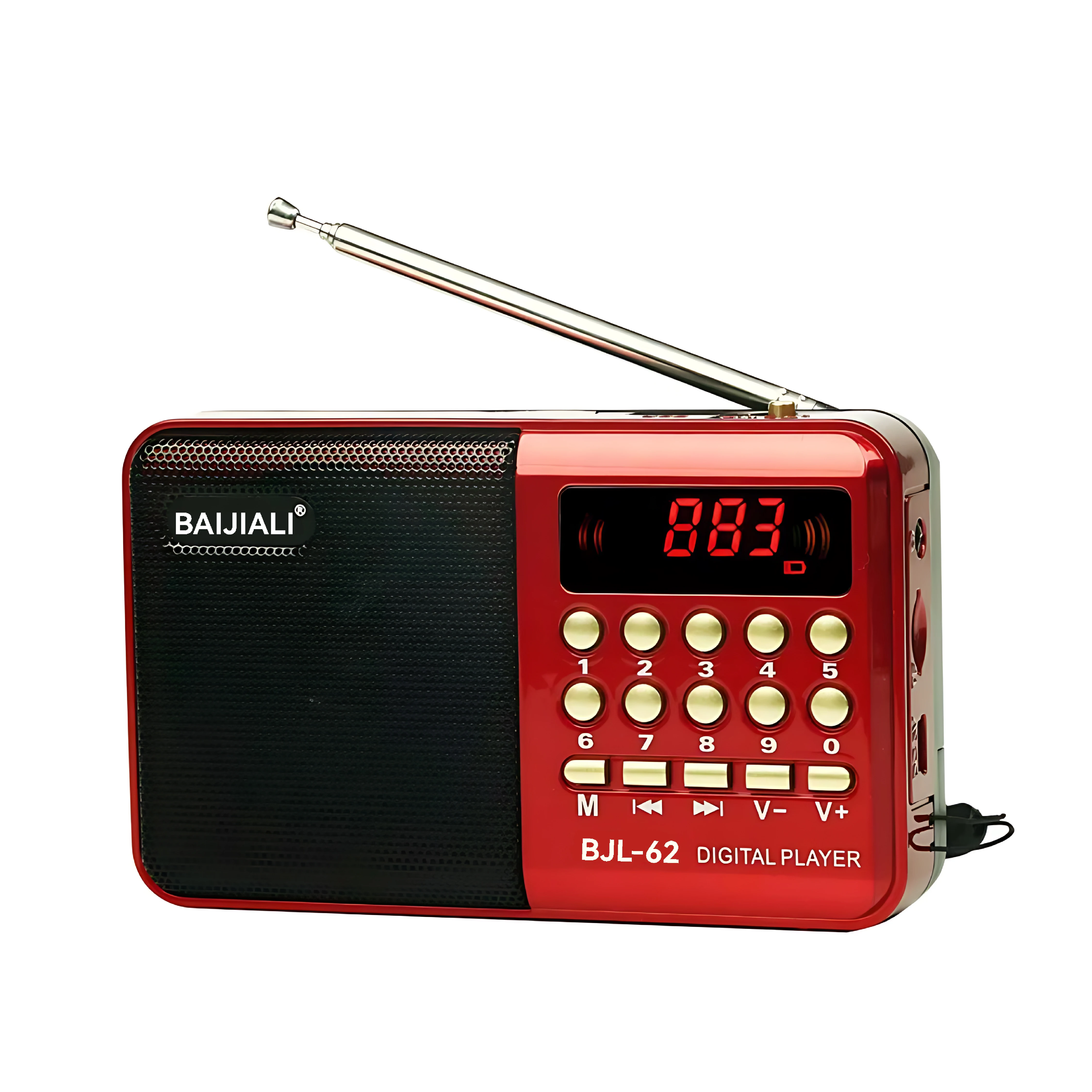 LIFA Radio FM digital pequeño con entradas USB y tarjeta SD, radio portátil recargable BJL-62