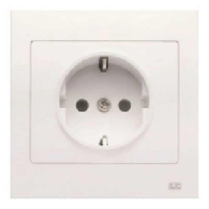 BJC IRIS | Base Plug 2P + TT side White monoblock 16A 250V