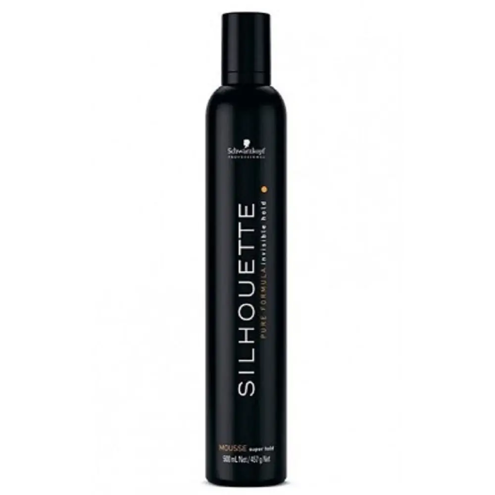 Schwarzkopf silhouette pure strong hold foam 500 ml, a professional hair styling foam for extra strong fixation and maximum volume, features micro-fine agents for long-lasting hold without weighing hair down.