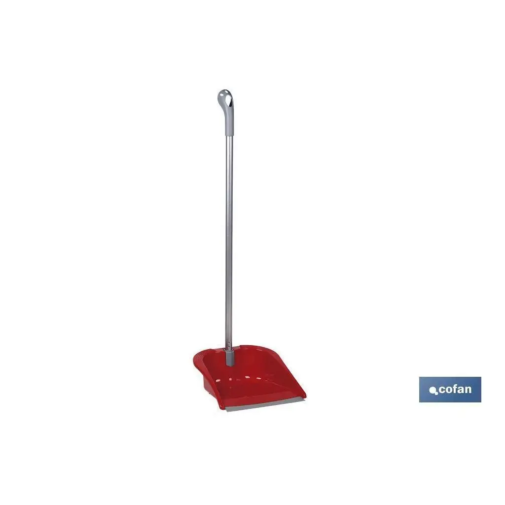Recogedor abatible  con goma color rojo