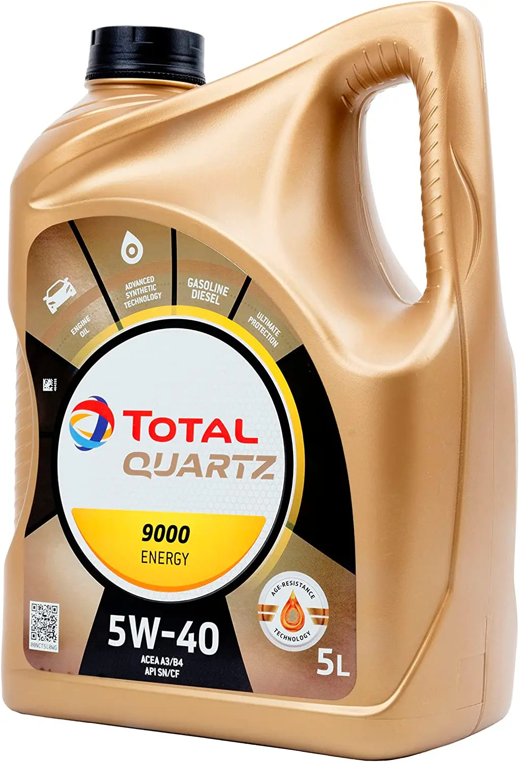 إجمالي زيت المحرك التشحيم 5W40 كوارتز 9000 طاقة 5 لتر