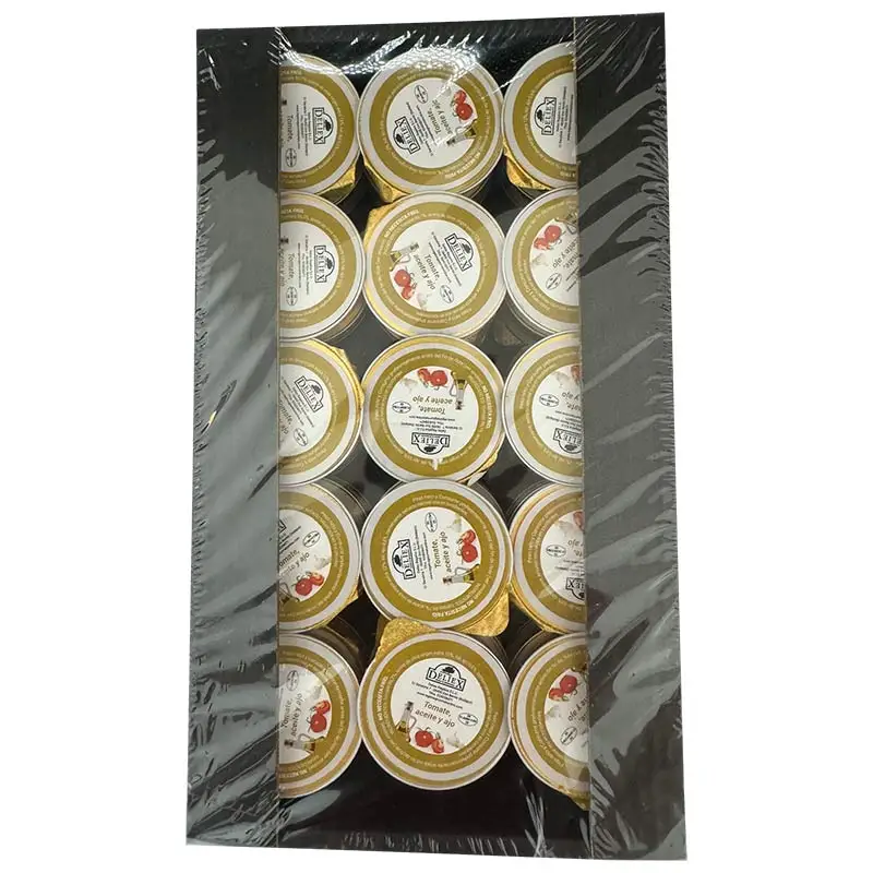 Deliex - Tomate ajo y aceite monodosis 45 unidades x 25 gr. Pequeñas porciones de tomate ajo y aceite de oliva virgen extra ya preparado para el trabajo.