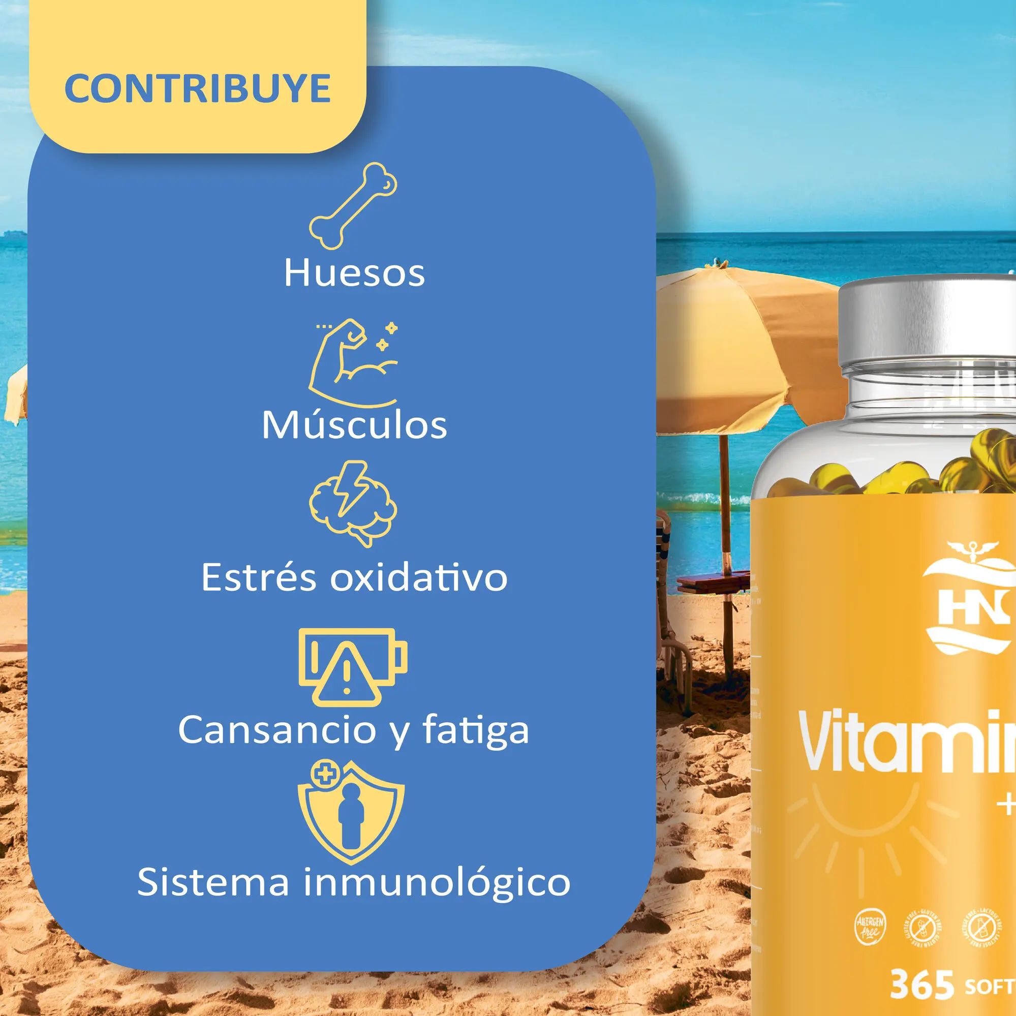 HN - Healthy Nutrition - Pack Omega 3 & Vitamin D3-Bone System-Omega 3 Capsules 2000 mg Fish Oil Base Omega3-120 White Pearls of Fatty Acids Omega 3 800mg EPA - 400mg DHA 1000mg - 365 Vitamin D3 K2 Capsules-Vitamin D (5000) #2