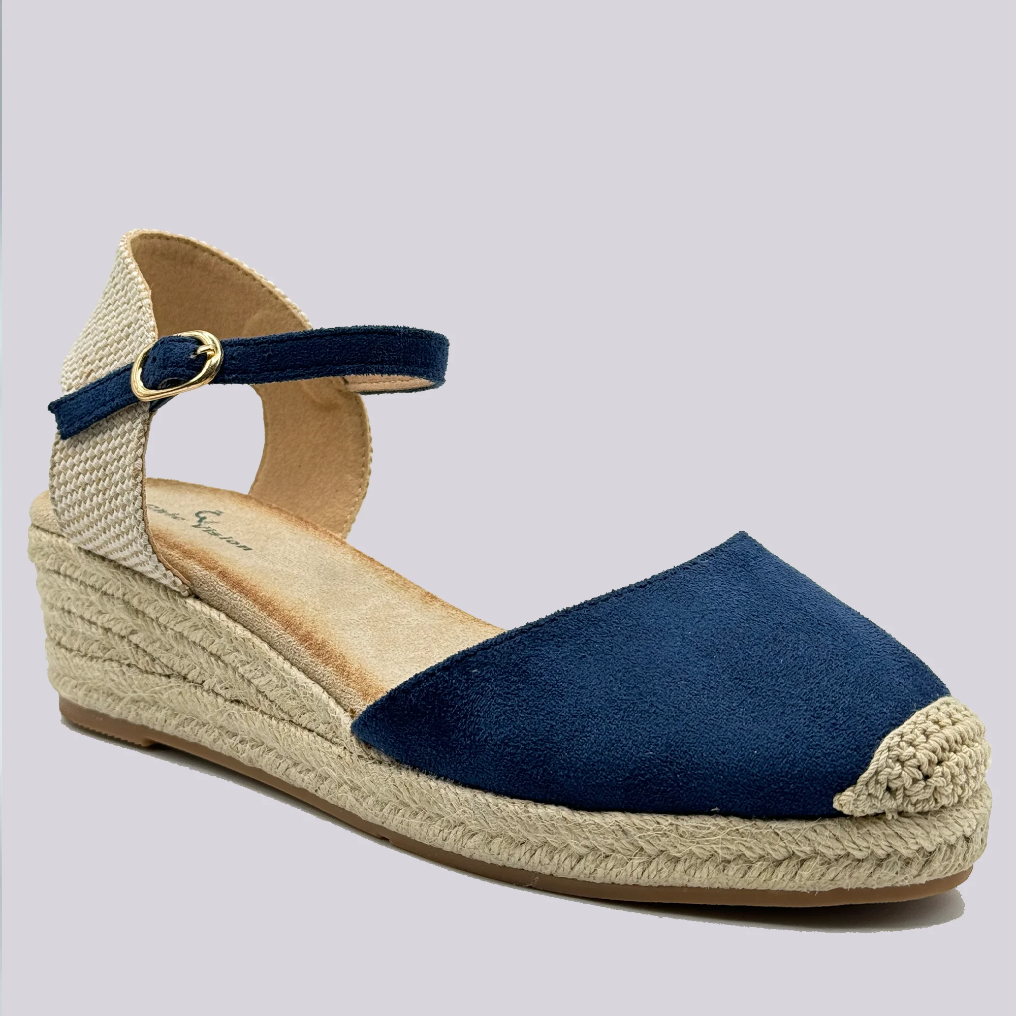 JZ Hermanos Sandalias de alpargata con cuña media para mujer