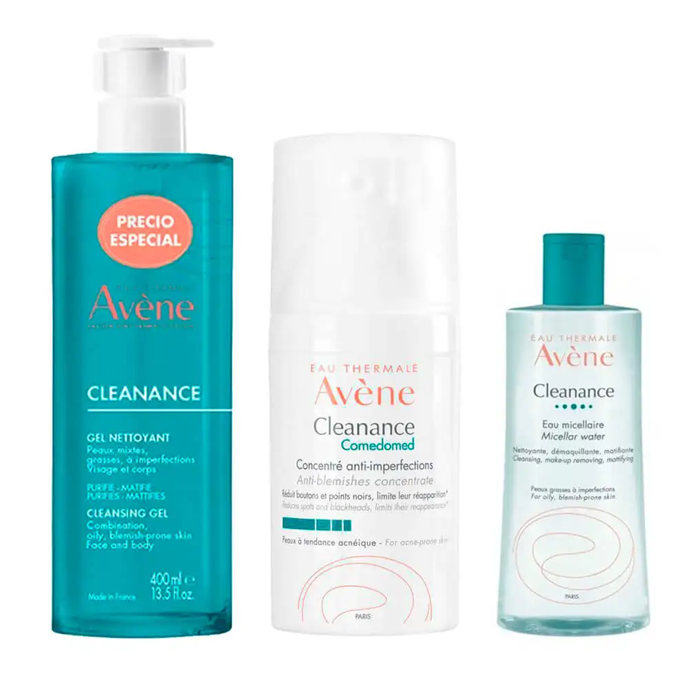 Routine Avene Cleanance Gel cleanser 400 Ml + Avene Cleanance Comedomed concentrate 30 Ml + Gift micellar water 100 Ml Pack