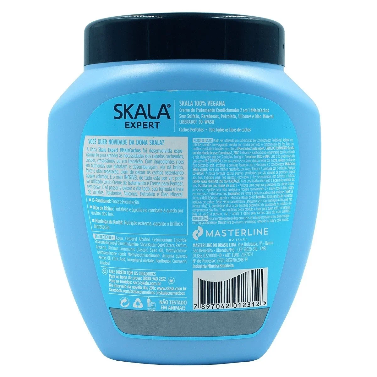 CasaSofia- SKALA Mais Cacho 2 in 1, 1000g. Co-Wash. Texture 3A, 3B, 3C. Moisturize curls, eliminate frizz, for curly hair-2-in-1 treatment cream conditioner and hair cream, ideal for curls.