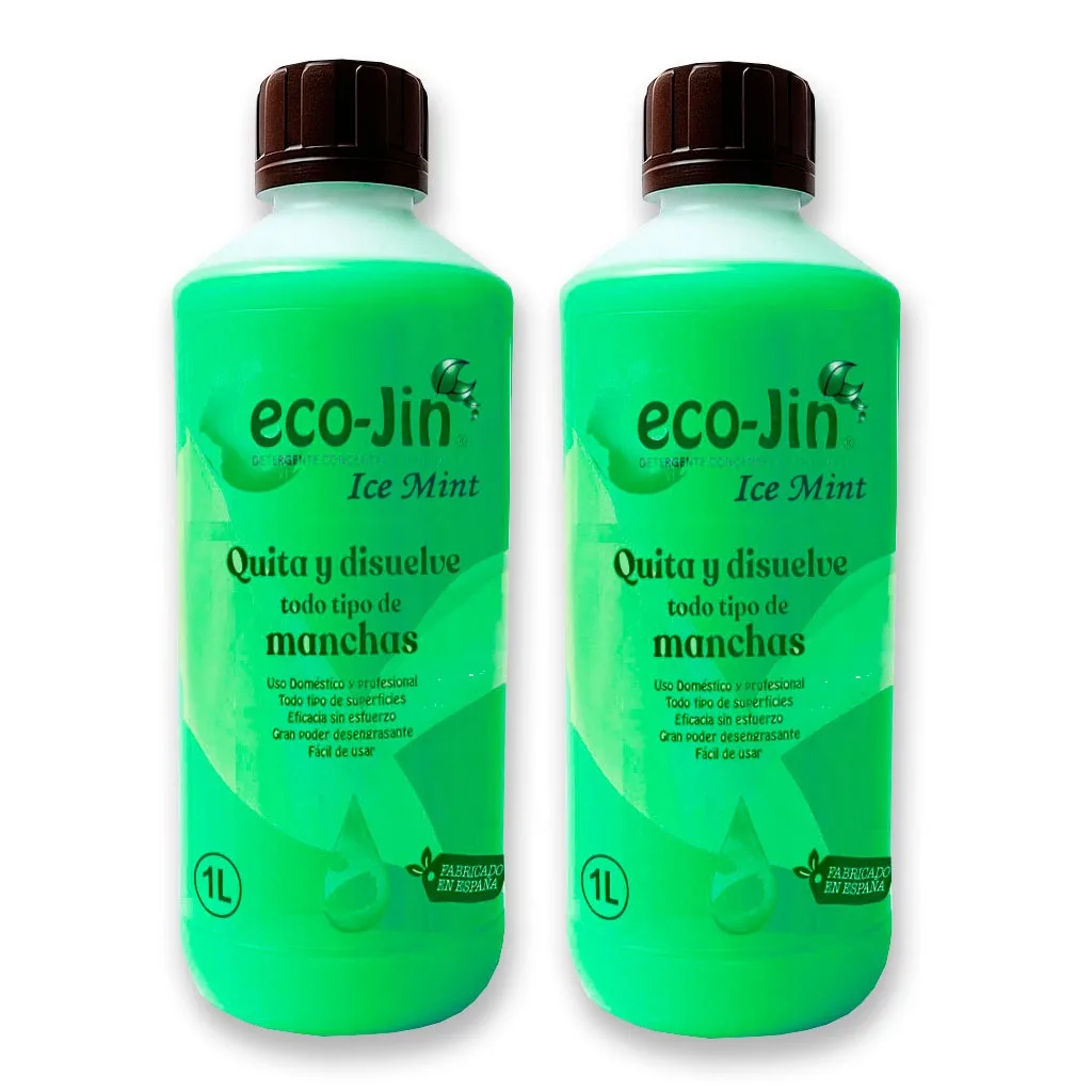 Pack 2 Unidades Eco-Jin Ice Mint 1L – Detergente Ecológico Concentrado Quitamanchas y Desengrasante Multiusos