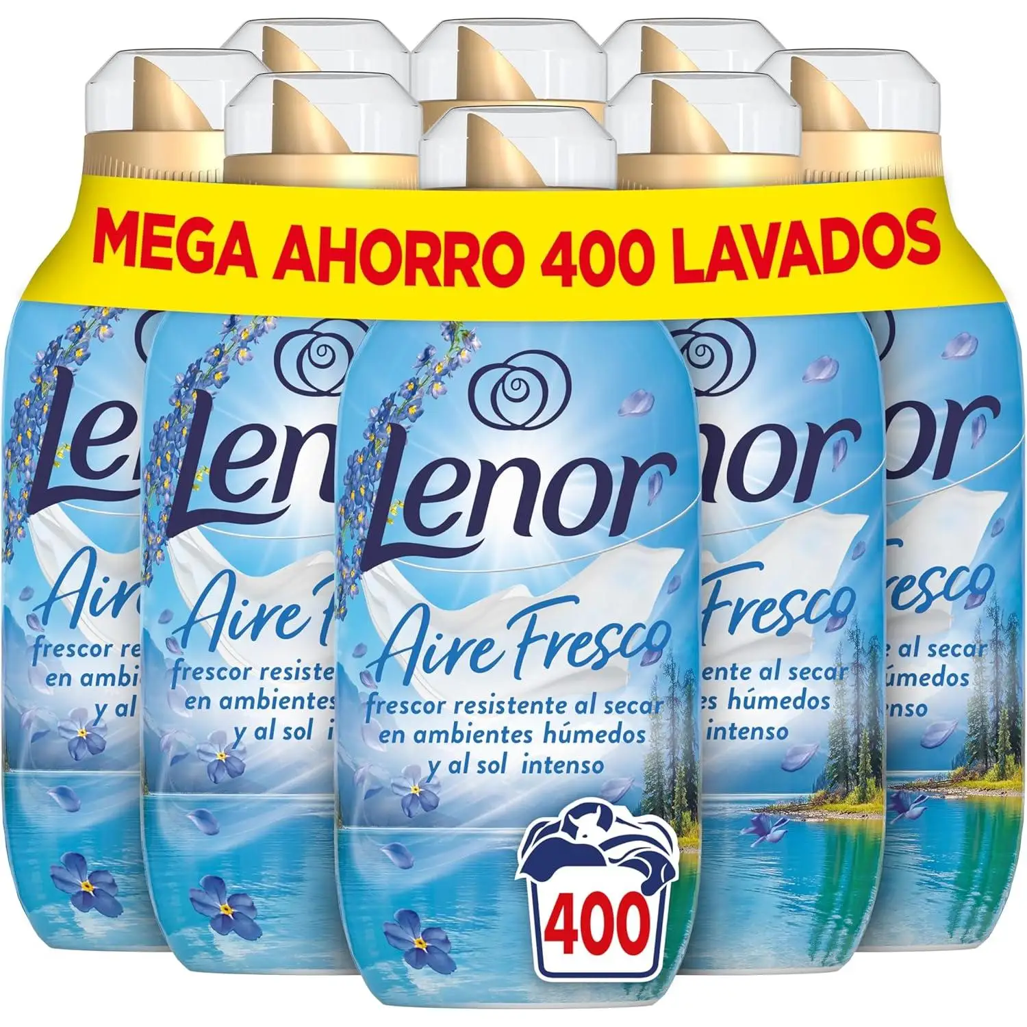 PACK DE 8- Lenor Aire Fresco Suavizante Para Ropa Frescor Alpino 50 Lavados, 700ml