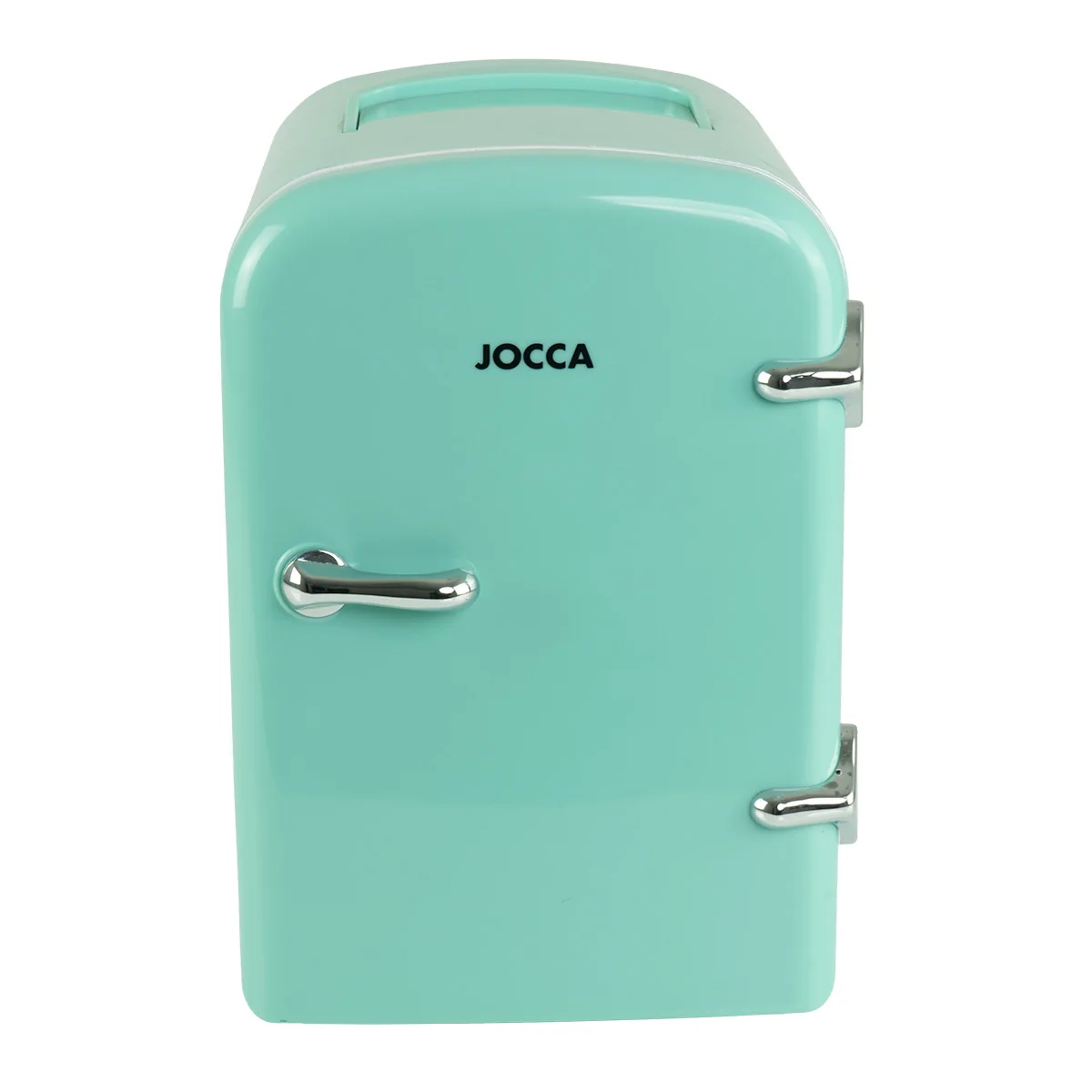 Mini nevera portátil Jocca Turquesa con capacidad de 4L con conexión para casa y el coche. Enfría y calienta bebidas, alimentos, medicaciones o cosmética. Diseño compacto, ligero y adaptable gracias a la bandeja extraíble.