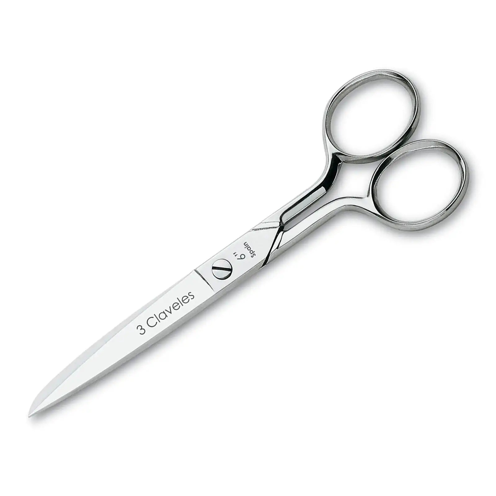 3 Claveles - Tijeras de Costura Profesionales Tipo Castellanas, Varios Usos, 15 cm - 6"