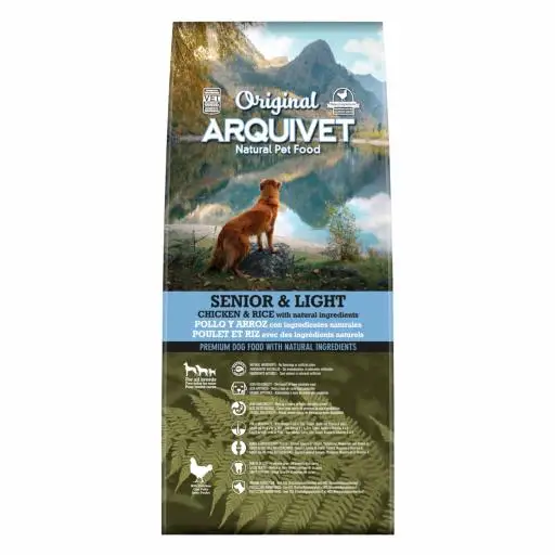 Arquivet Pienso Original Senior & Light de Pollo y Arroz para Perros Mayores - 20 KG