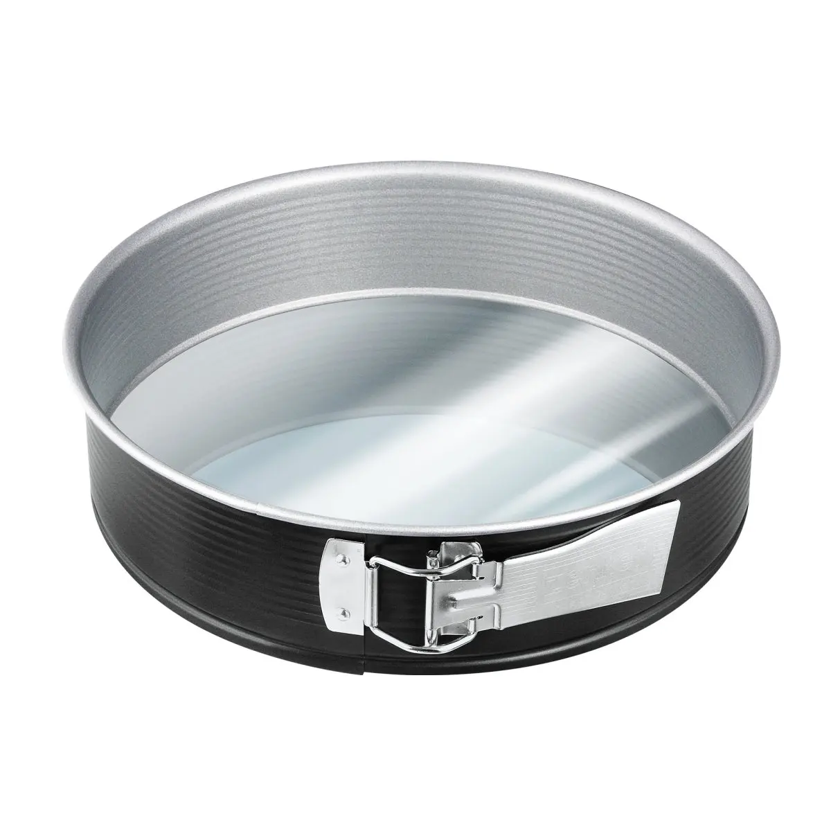 Molde bizcocho desmontable redondo con revestimiento antiadherente Teflón y base de cristal, libre de PFOA, reducción del 30% de energía, bicolor, 26cm ZENKER