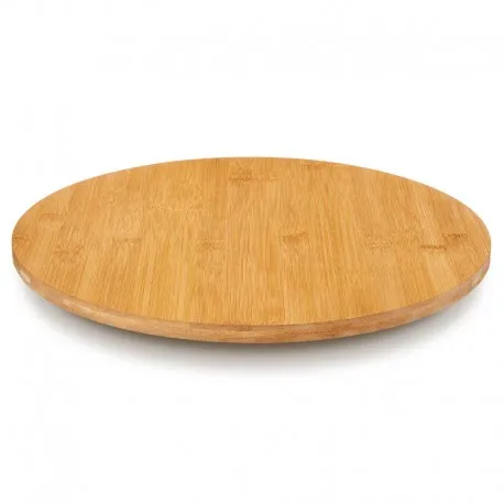 MAXHOME Round Turntable 360 Degree Rotating Serving Plate Board Bamboo Wooden Board Making Everyone Easy Access to Food Fruit Place Food Sauces Snacks on Tray and Put Table 50Cm