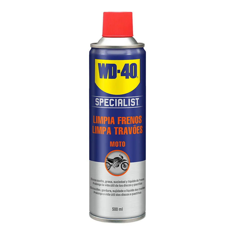 LIMPIA FRENOS SPRAY 500ml 34105/129 WD40 LUBRICANTES Y ACEITES FAMILIA WD40 MULTIPLES APLICACIONES