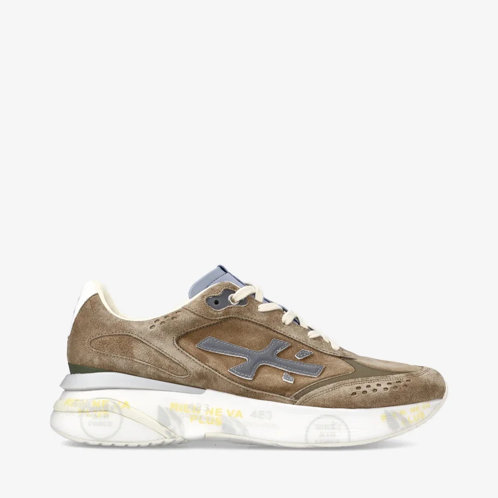 PMT. Zapatillas MOERUN marrn ante logo plata CMA.T44