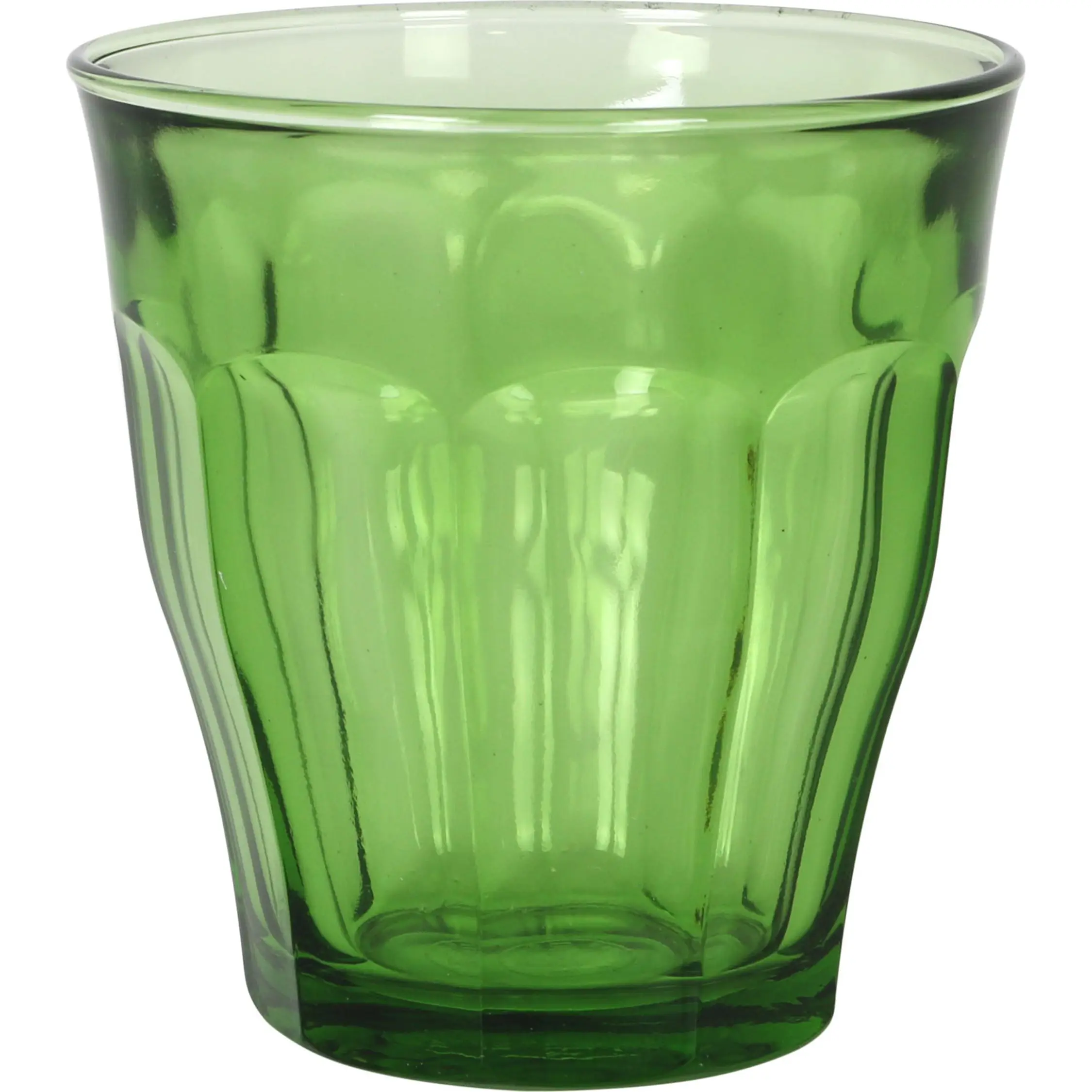 Duralex - set of 4 25cl green picardie glasses - elegant presentation glass cup set - durable and resistant glass cup set - versatile glass set suitable for hot and cold drinks - dishwasher safe glass set | Amystyle