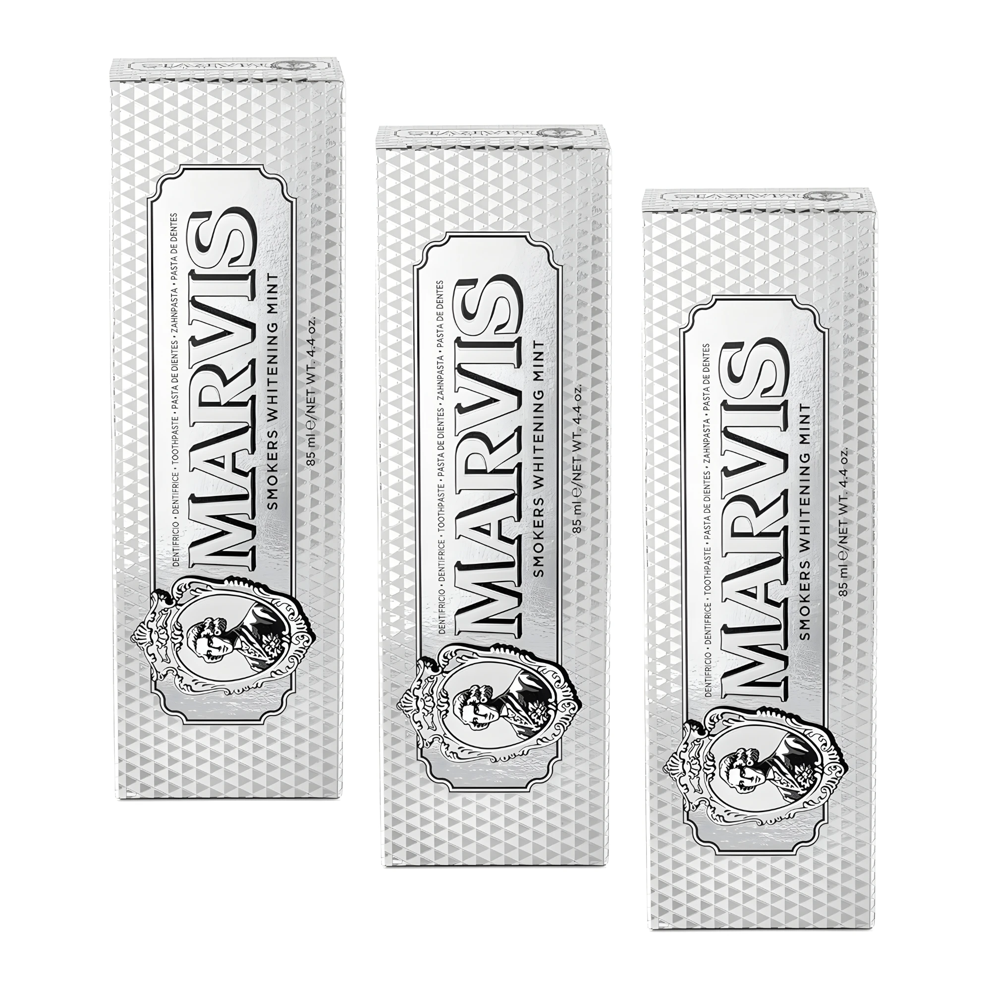 Marvis - Pasta de dientes Smokers Whitening Mint 85 ml para blanqueamiento dental efectivo contra manchas de tabaco y café, con flúor y xilitol para protección anticaries y fórmula vegana sin