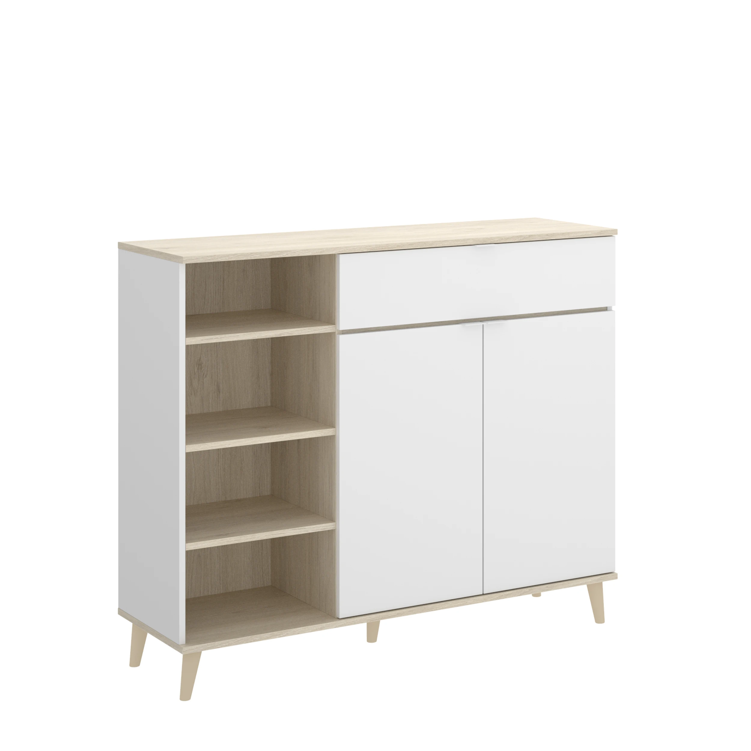 Mueble Auxiliar de Cocina Dekit - Almacenamiento Perfecto - Blanco/Natural - 102x120x40