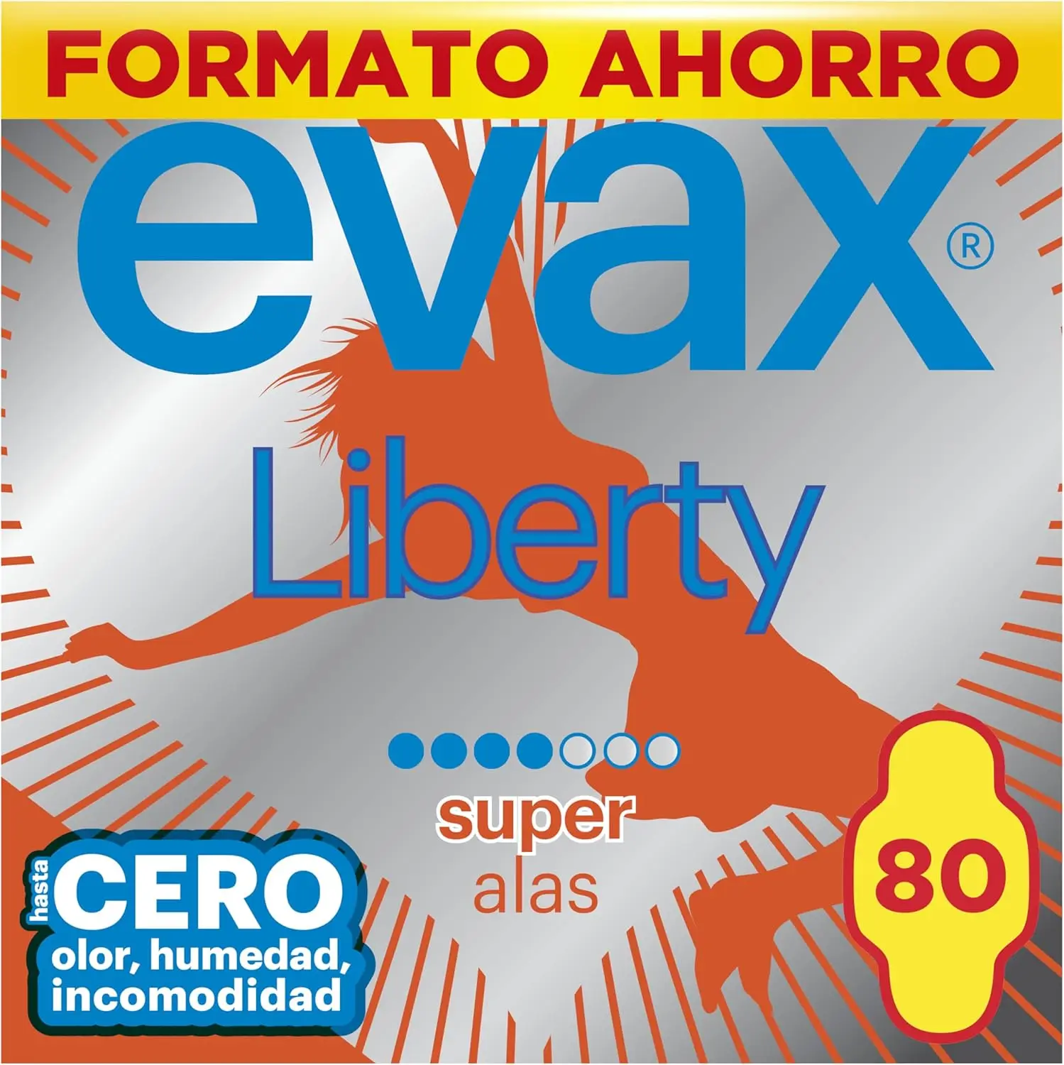 Evax Liberty Super Wings Pads - 80 Units, Regular Flow, Flexible and Breathable, with Light Fragrance for Freshness, Ideal Feminine Hygiene Solution. #1