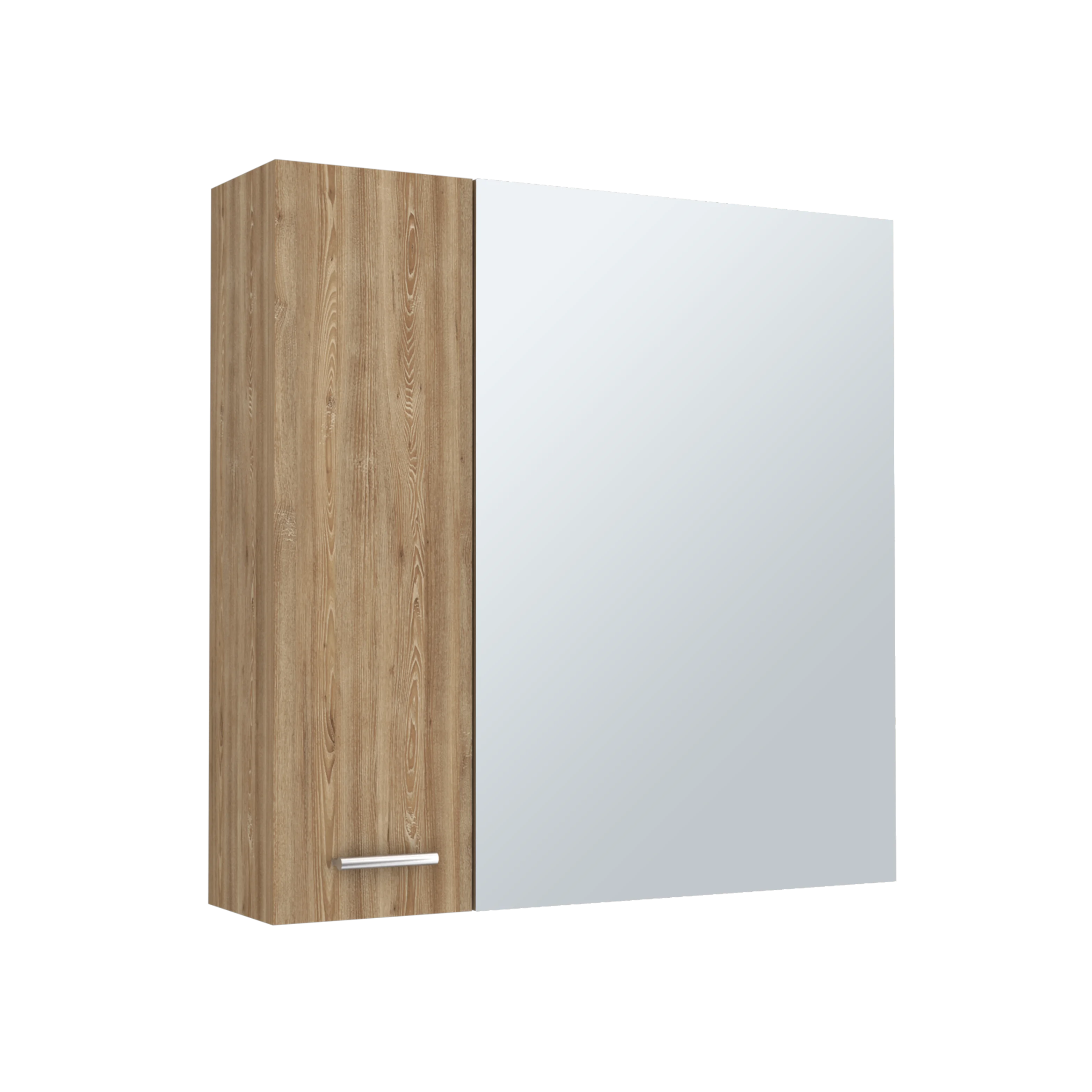 TUHOME Armario de Pared con Espejo de Barcelona, con estantes, Miel Madera manufacturada Baño-Almacenamiento