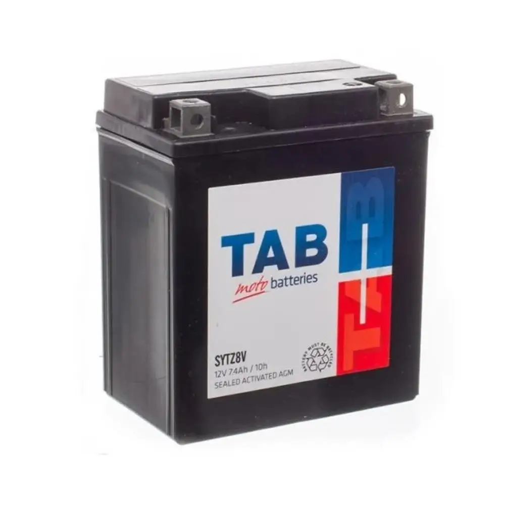 Bateria de moto Tab SYTZ8V agm activada de fábrica YTZ8V 12v 7,4ah