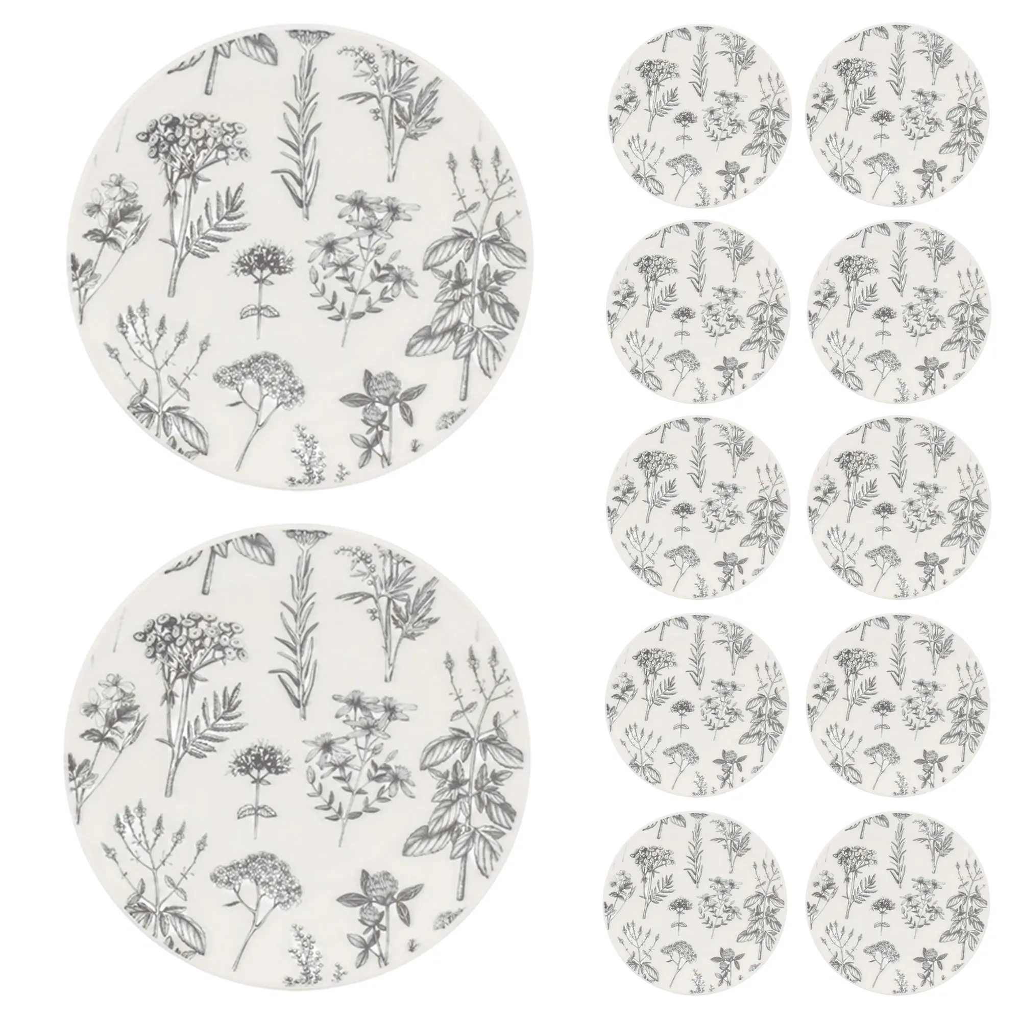 Juego de 12 Platos de Postre de Gres Flower Ø19cm La Maison Bergner
