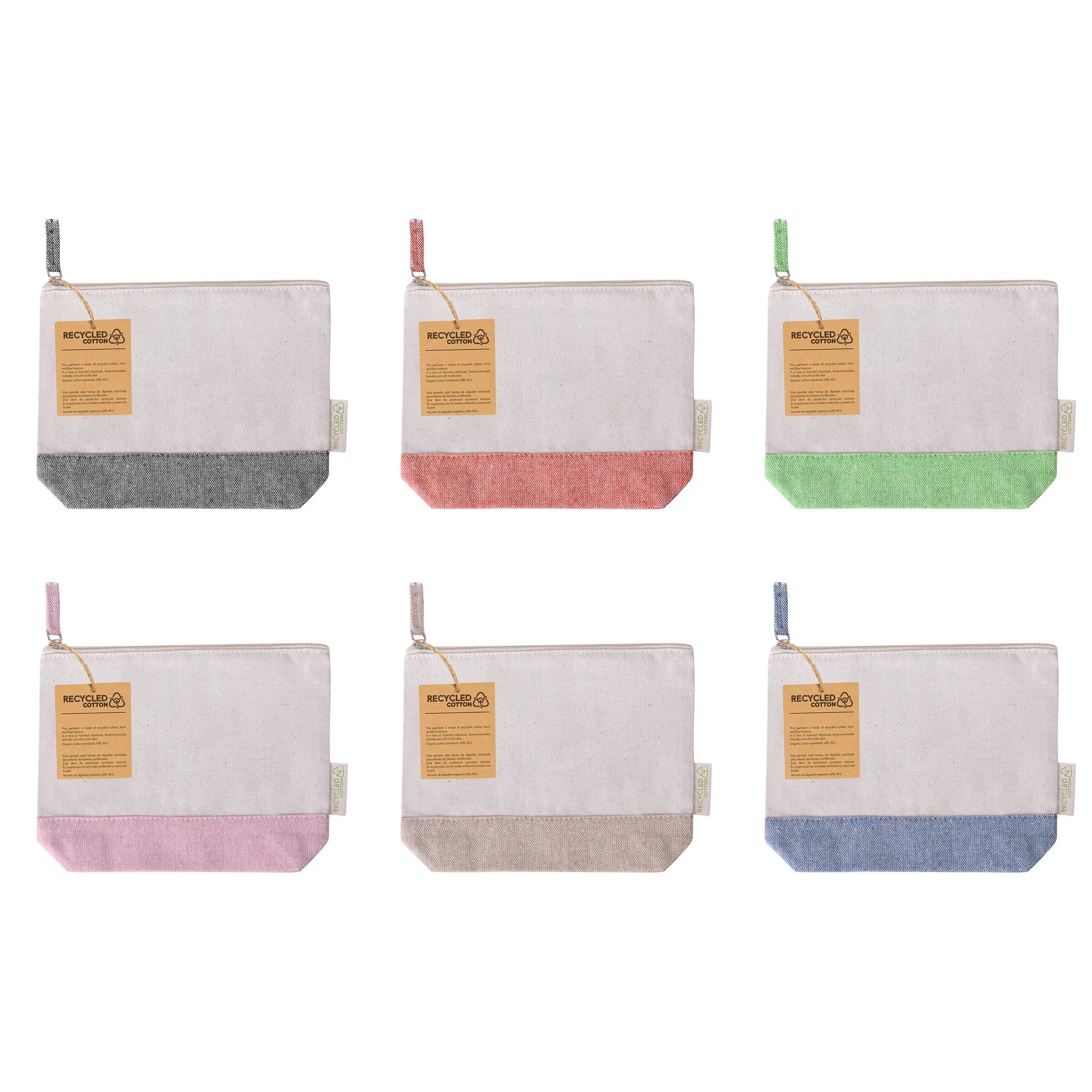Lote de 20 a 50 Neceser 23 x 18 cm Neceseres Portatodos porta todo carteras Ecológicas de Tela Algodón Reciclado 100% Ecológico - Detalles, regalos para bodas, bautizos, comuniones, cumpleaños,