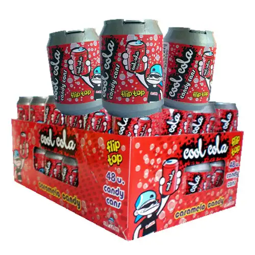 Cool Cola Top Candy 48 unidades - SIN GLUTEN latas refresco de caramelo comprimido