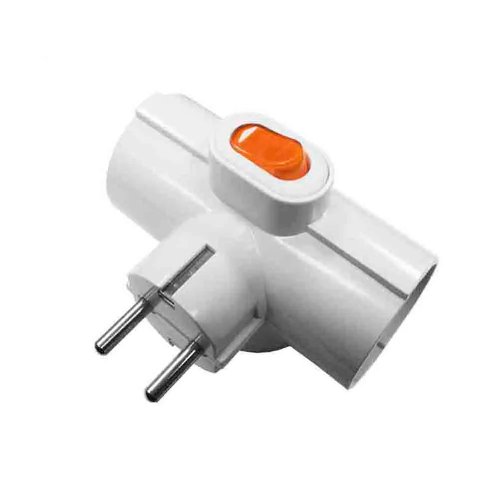 CLAVIJA TRIPLE 3 TOMAS CON INTERRUPTOR T/TL 16A 250V EDM