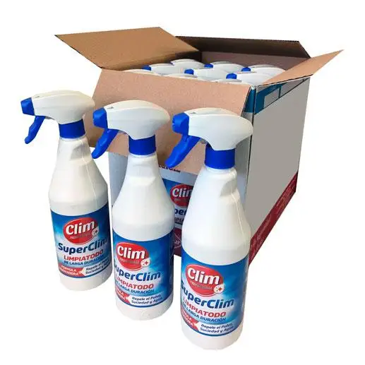 Limpiador multiusos larga duración Superclim 750 ml Clim Profesional. Caja 12 botellas