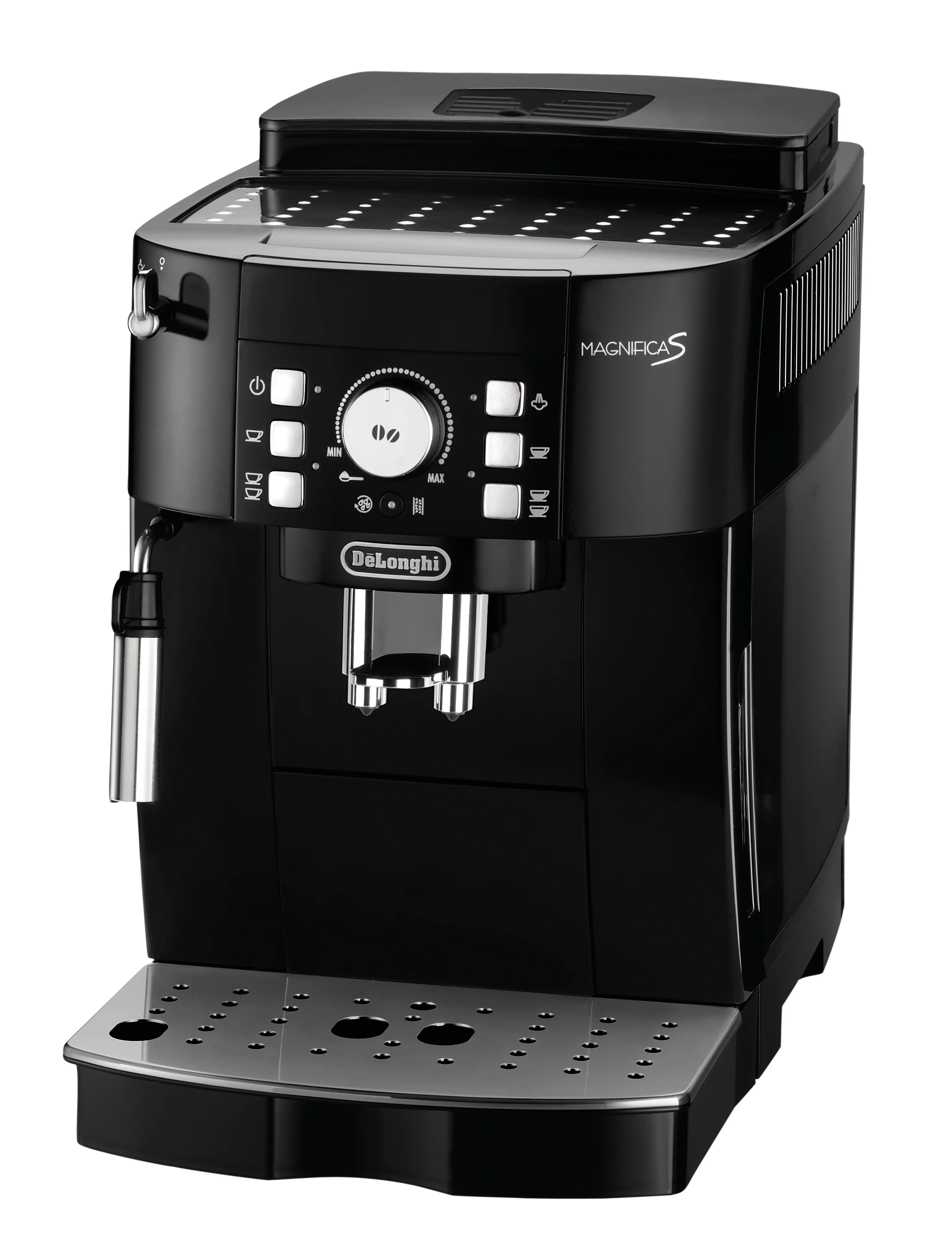 De'Longhi - Magnifica S ECAM21.117.B Super-automatic Coffee Machine with Built-in Grinder. Manual cappuccino system, can be used with ground coffee and beans, double cup function, thermoblock, 15 bars pressure, 1.5L capacity. Black - coffee maker