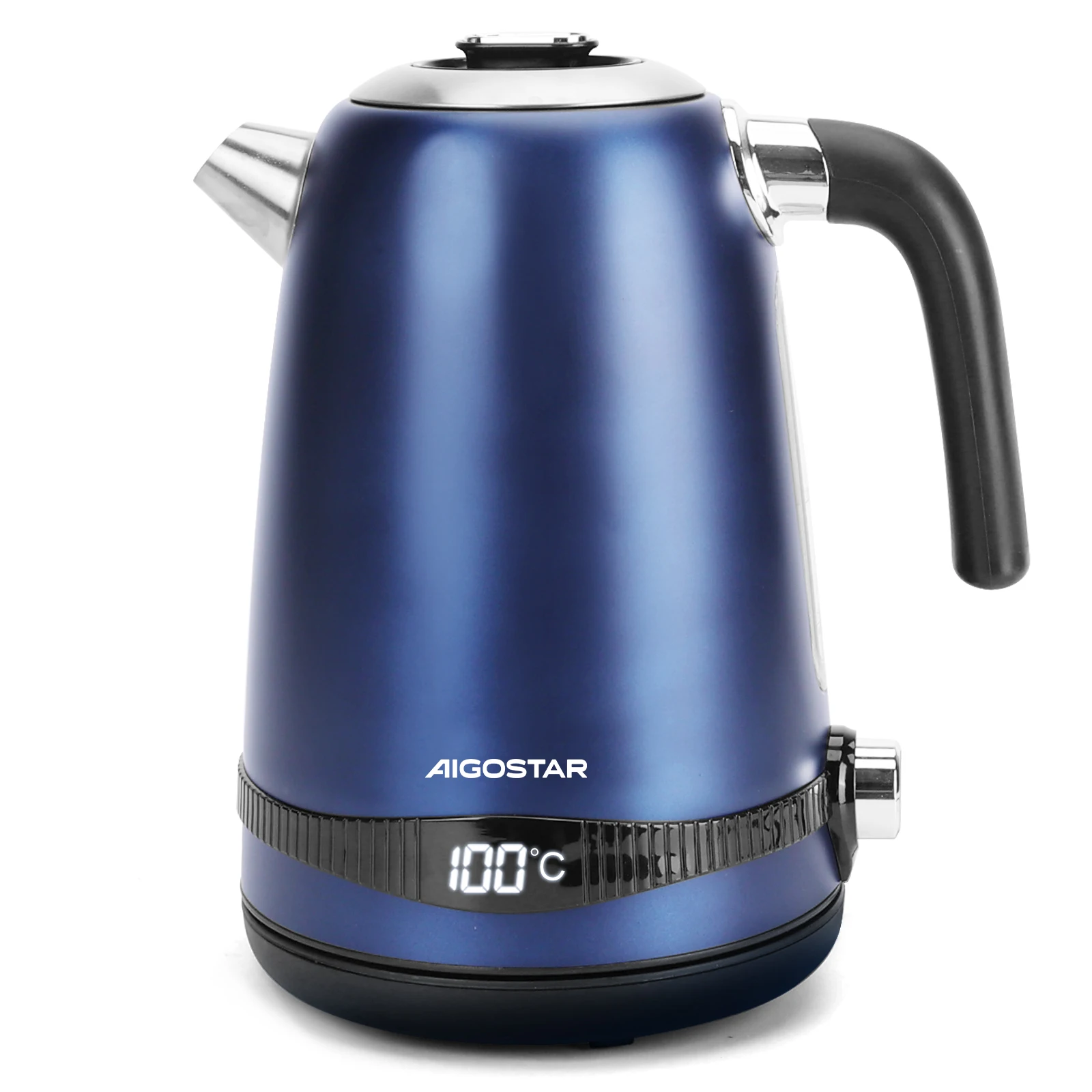 Aigostar Hervidor de Agua, Temperatura Ajustable, Función Mantener Temperatura. Pantalla LED con Visualización de Temperatura. (1.7L, 2200W)