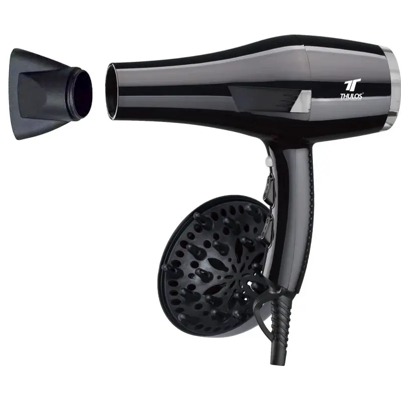Secador de pelo, 2000W, 2 velocidades y 3 ajustes de temperatura, botón aire frío, con difusor y concentrador. THULOS TH-HD2025