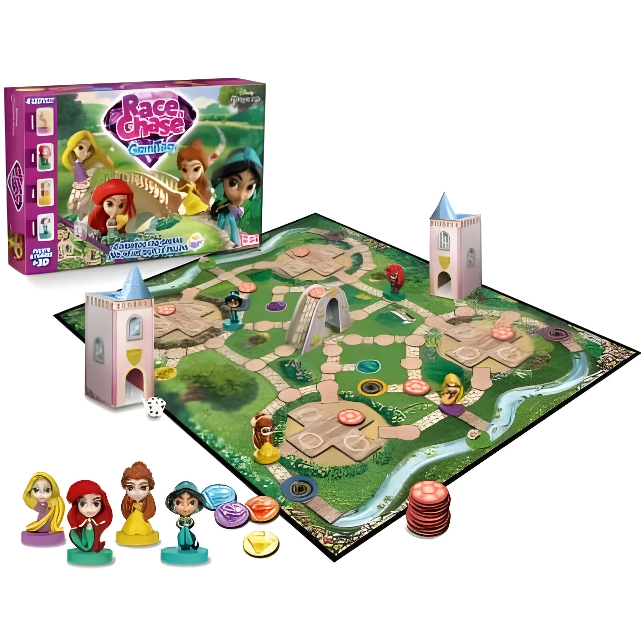 Shuffle juego de mesa juego de mesa race n chase princesas +4 años