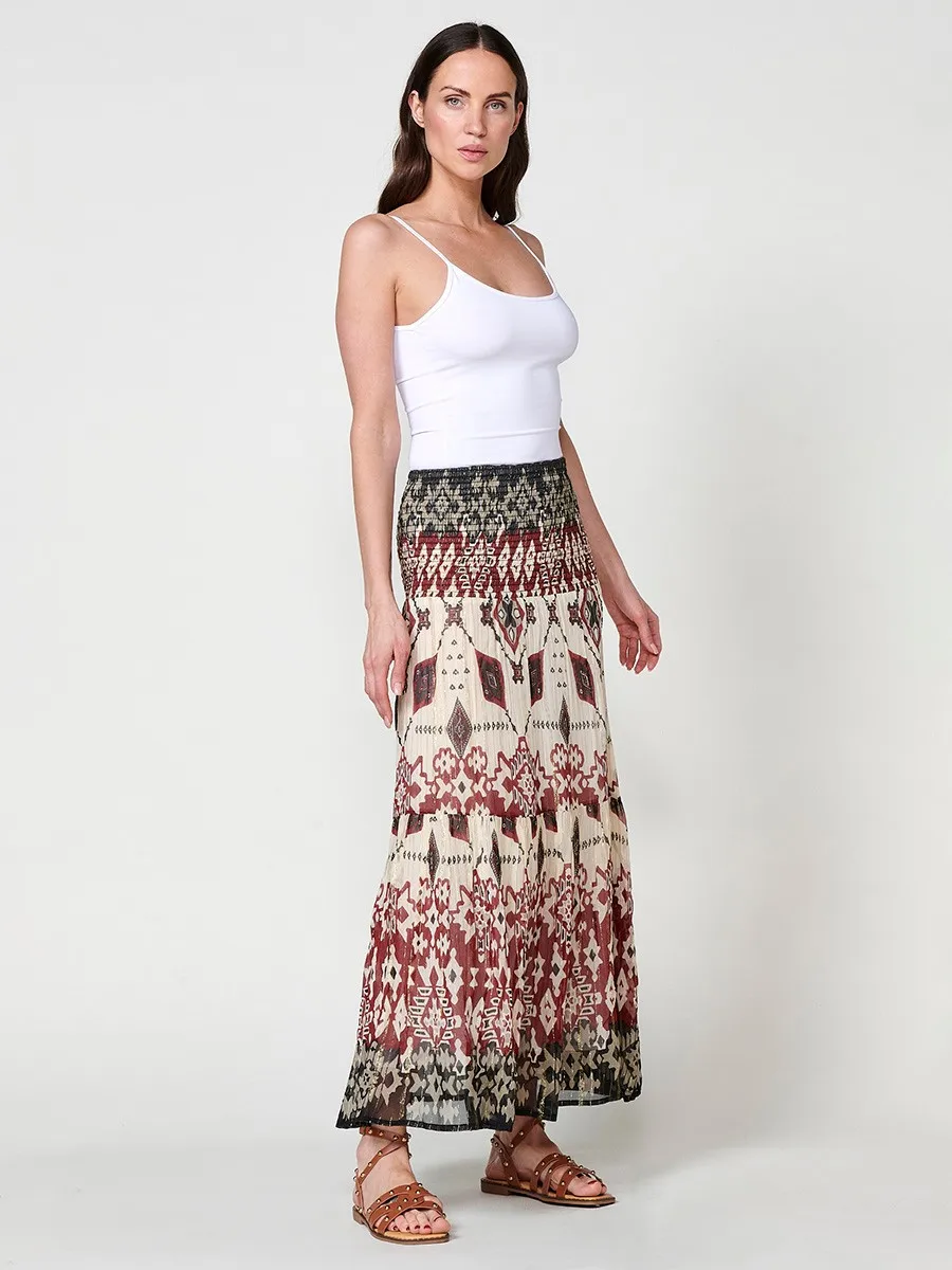 Koroshi Falda Larga de Chiffon Multicolores para Mujer