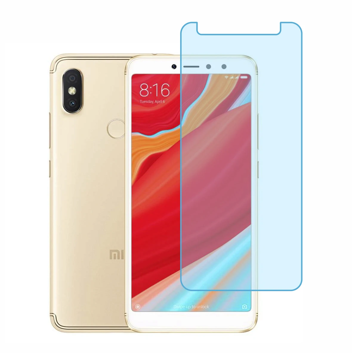 Actecom screen Protector compatible with Xiaomi Redmi S2 tempered glass 2.5D 9H (Case Friendly)