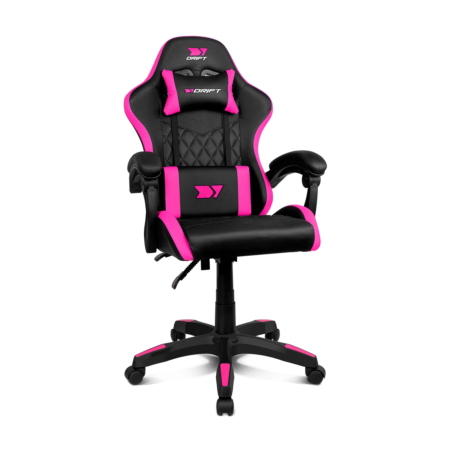 DRIFT GAMING DR35 – Silla Gaming Ergonómica Profesional con Reposabrazos 2D Ajustables, Soporte Lumbar y Cervical, Reclinable 135°, Tapizado en Cuero Sintético, Ruedas Silenciosas, Base Robusta; Negra