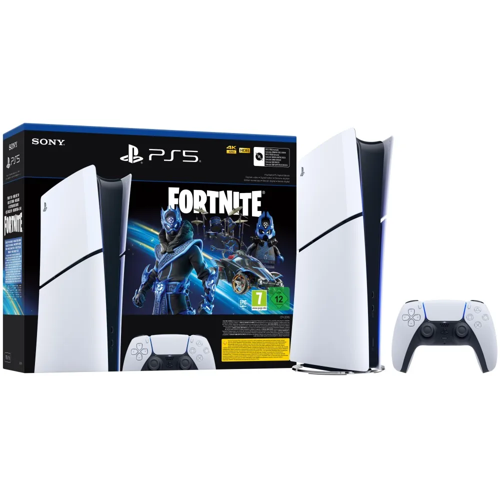 Console PLAYSTATION 5 SLIM DIGITAL PACK FORTNITE COBALT STAR and VOUCHER FORTNITE and 1.00O turkeys Spanish version European guarantee