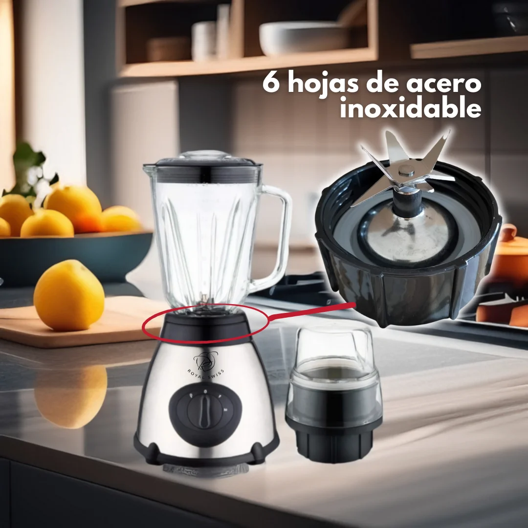 Blender and grinder with glass cup/Max Power 1000w/ Royal Swiss